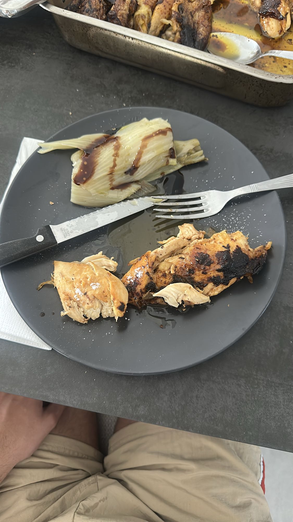 Poulet grillé et fenouil