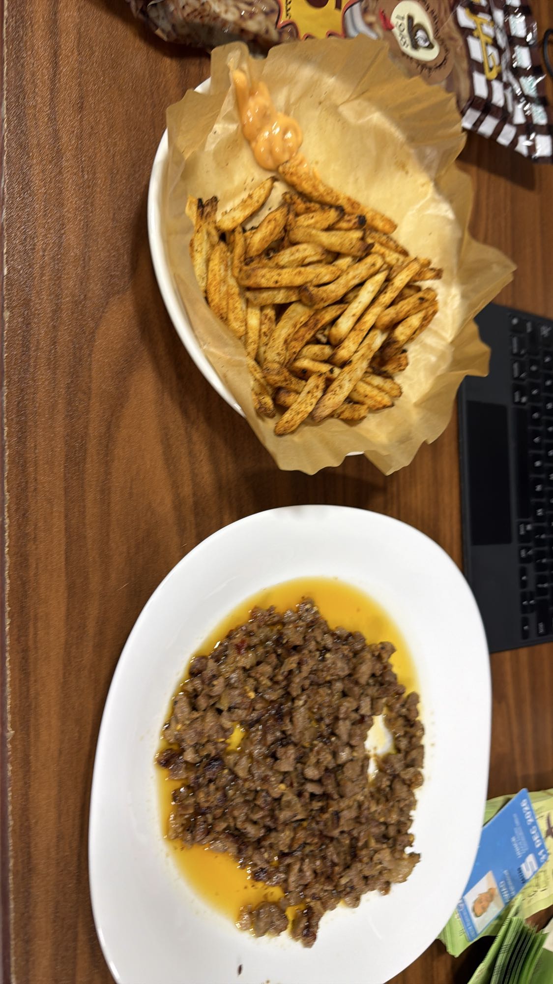 Beef Bites, Fries and Bread