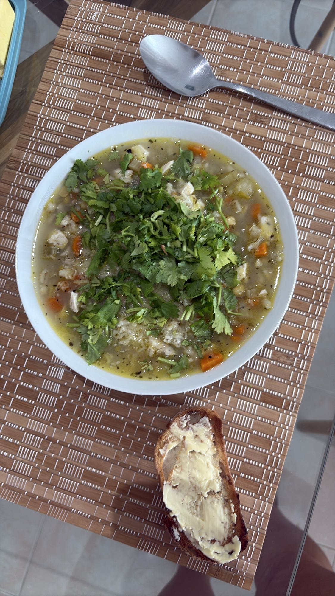 Chicken Soup with Toast