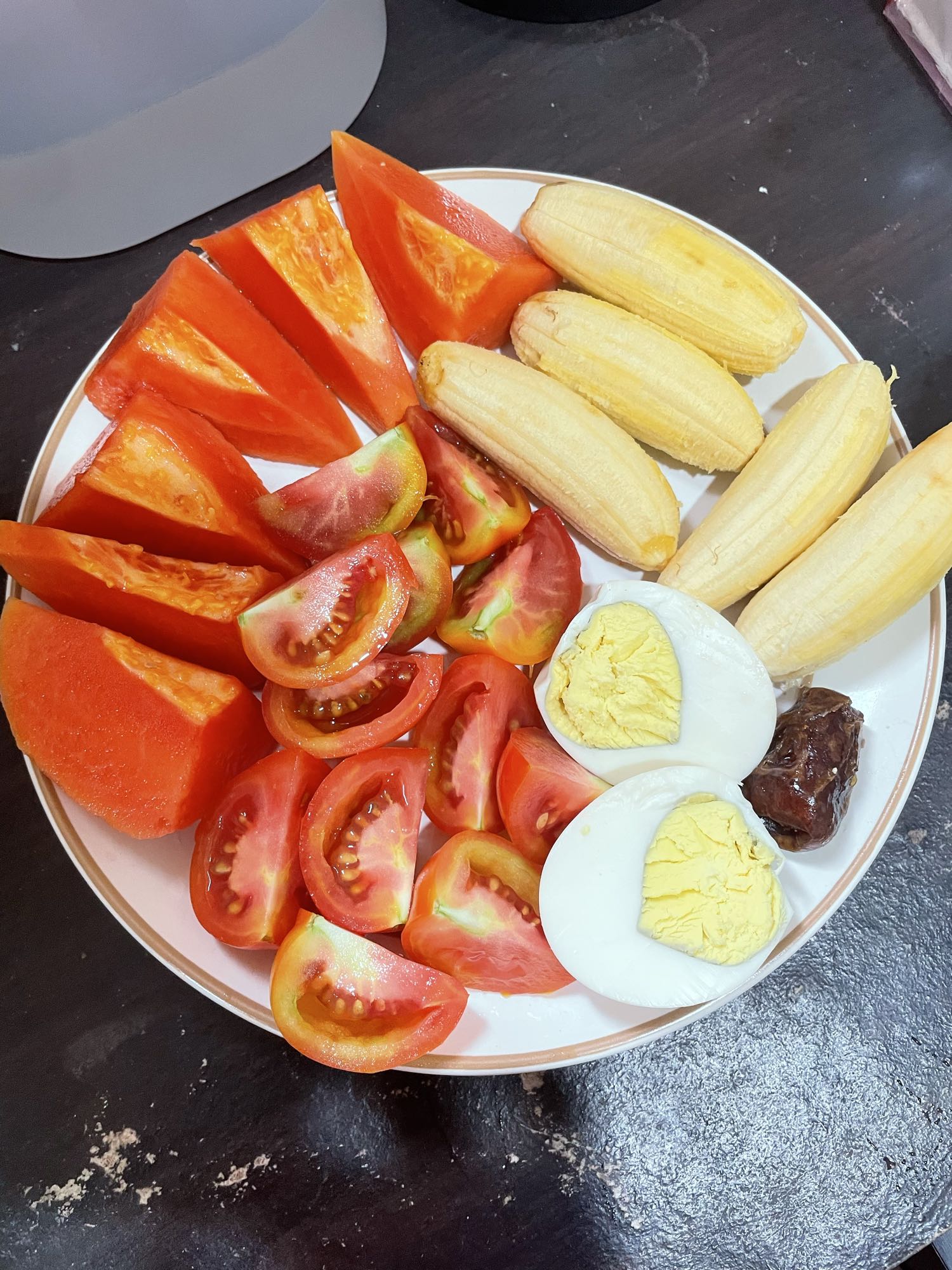 Papaya Banana Egg Plate