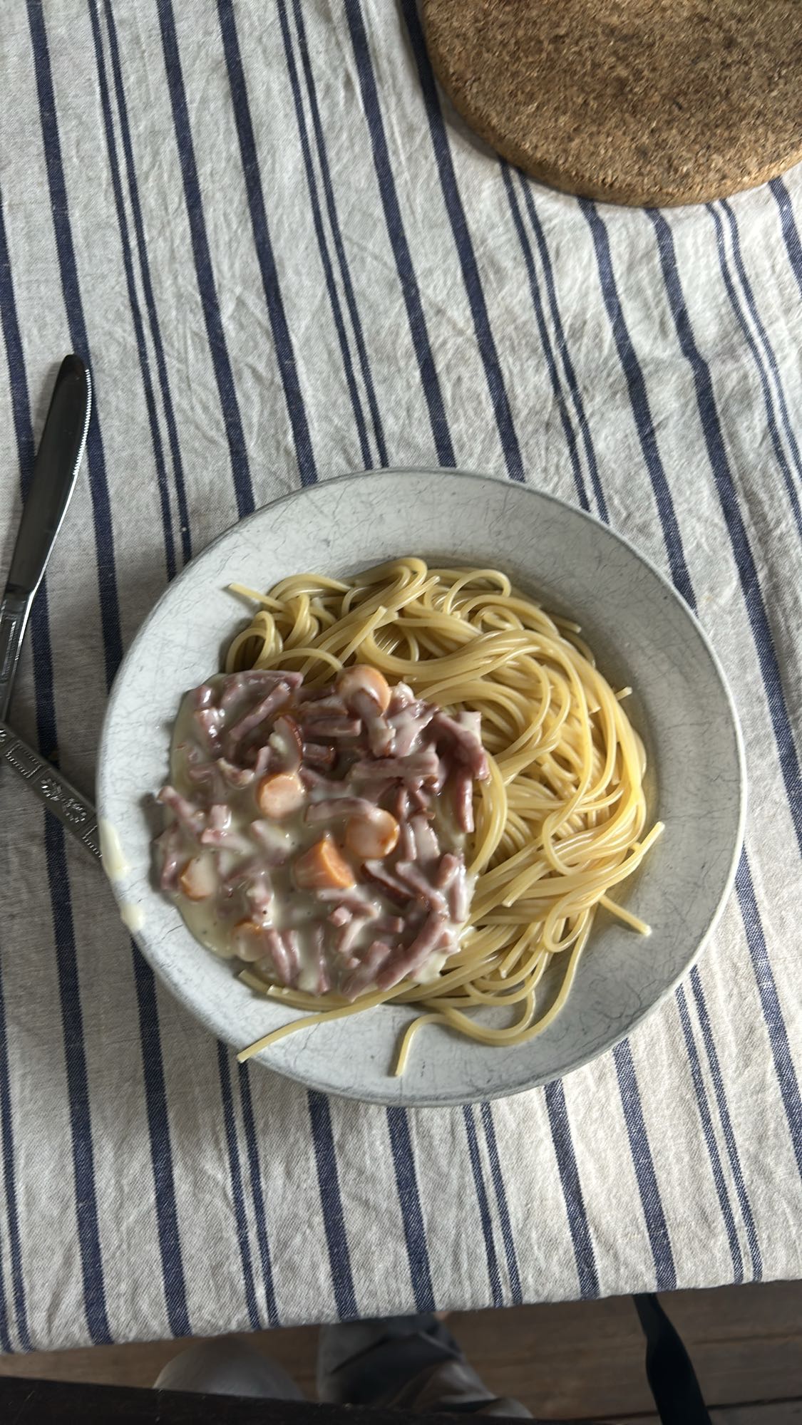 Spaghetti med korvsås