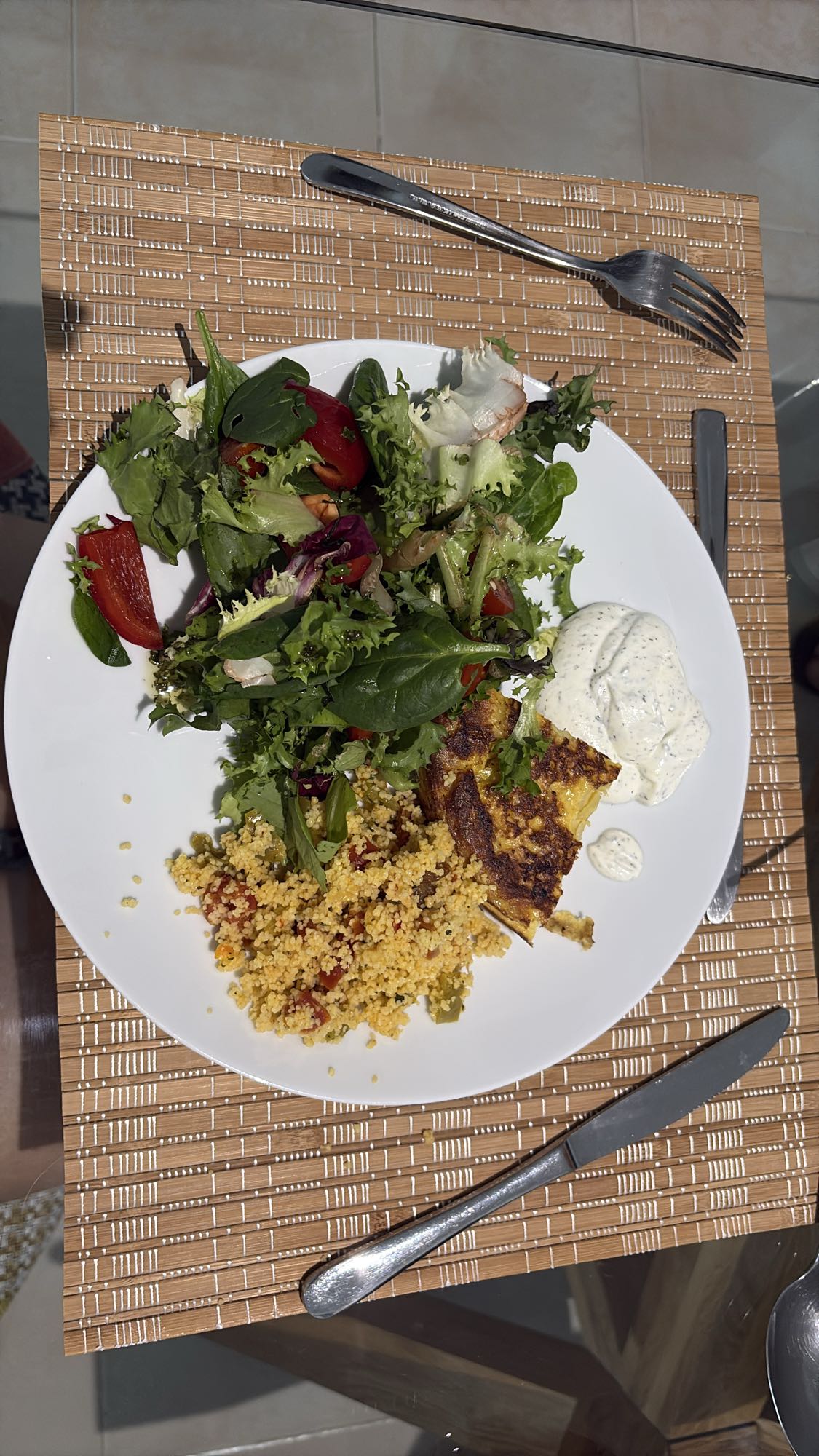 Salad Couscous Omelet
