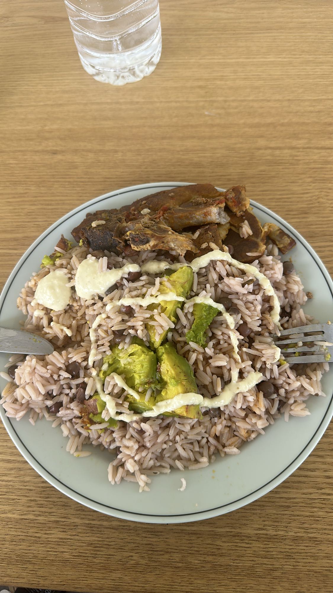 Riz haricots et viande