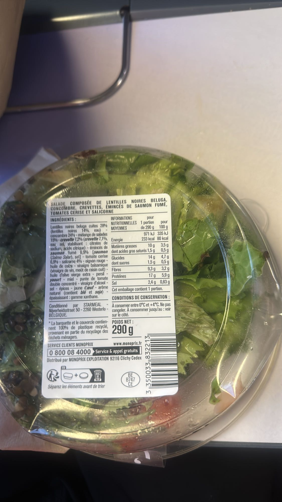 Salade lentilles beluga
