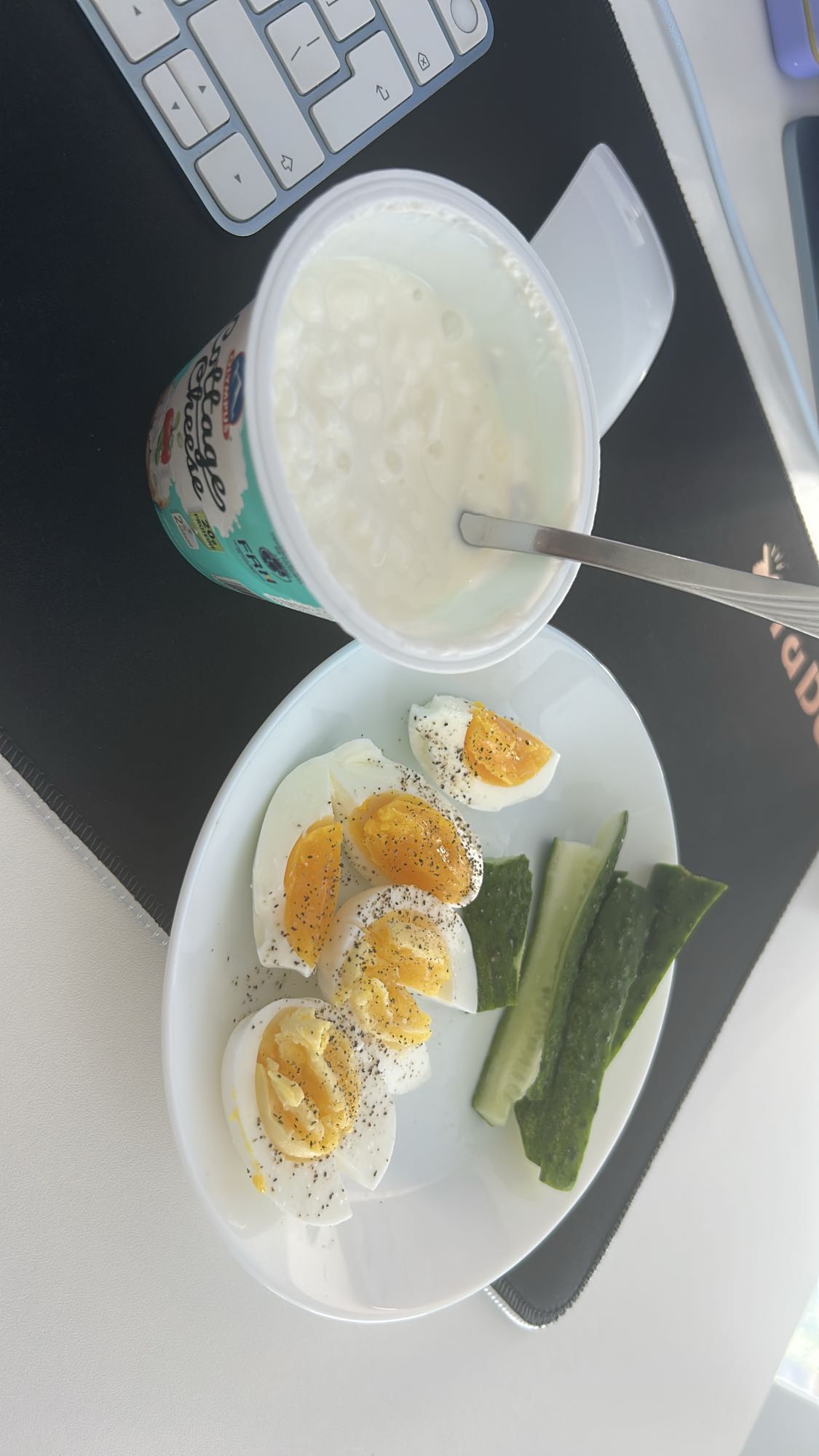 Eggs Cucumber Cottage Cheese