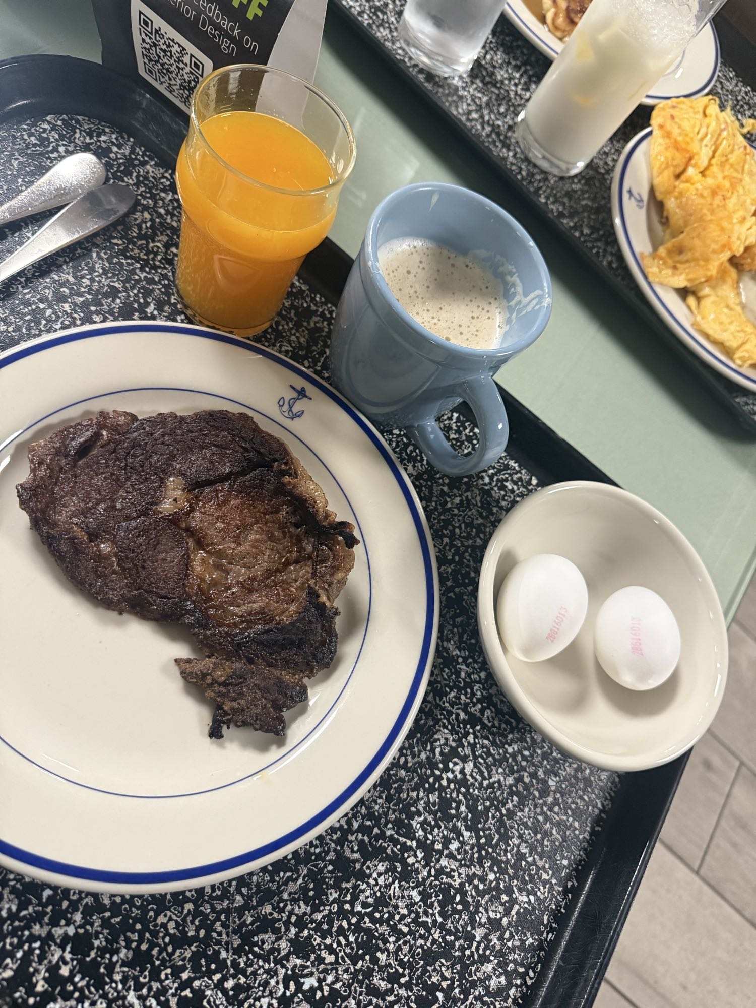 Steak Eggs and Juice