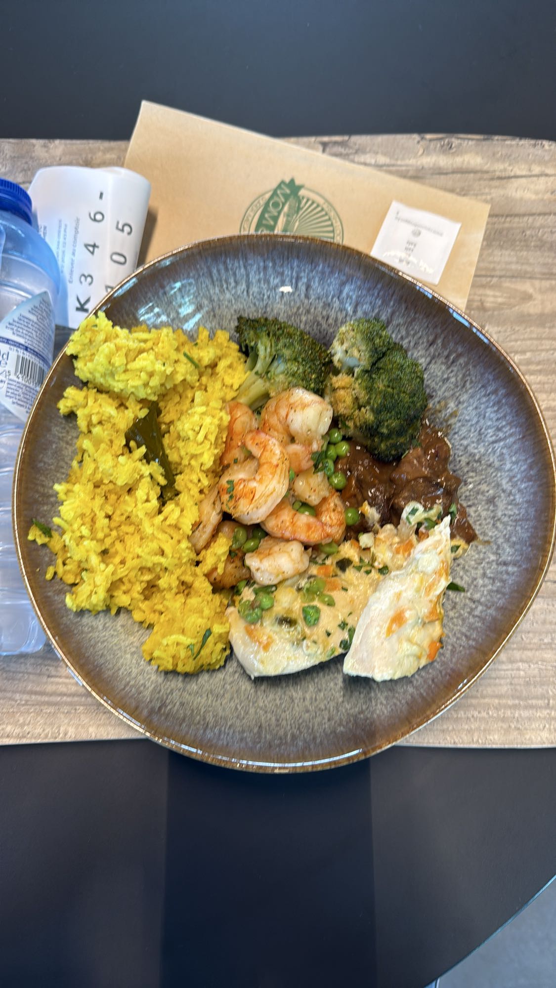 Shrimp Rice Plate with Beef and Chicken Breast