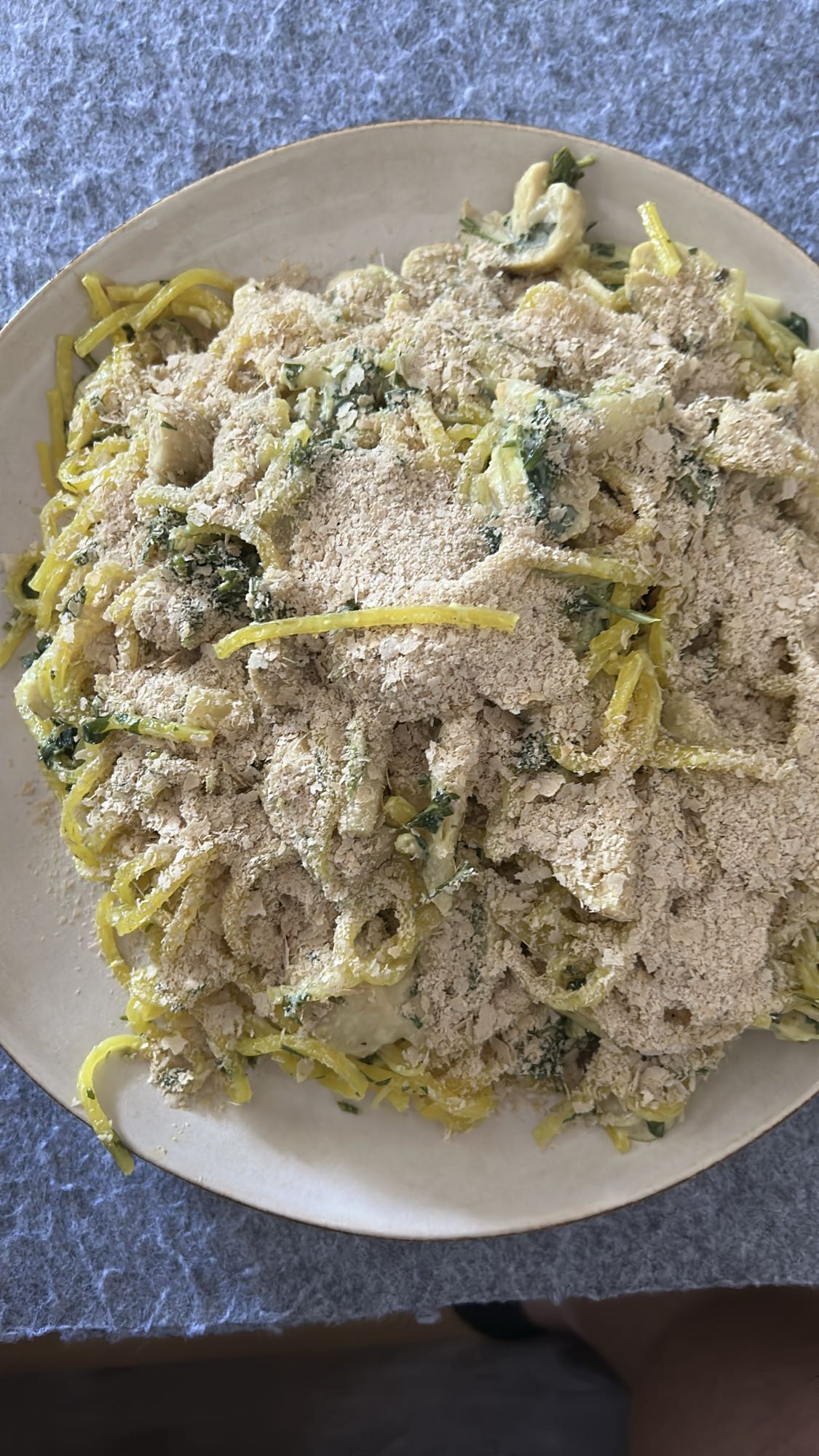 pasta de calabacín cremosa