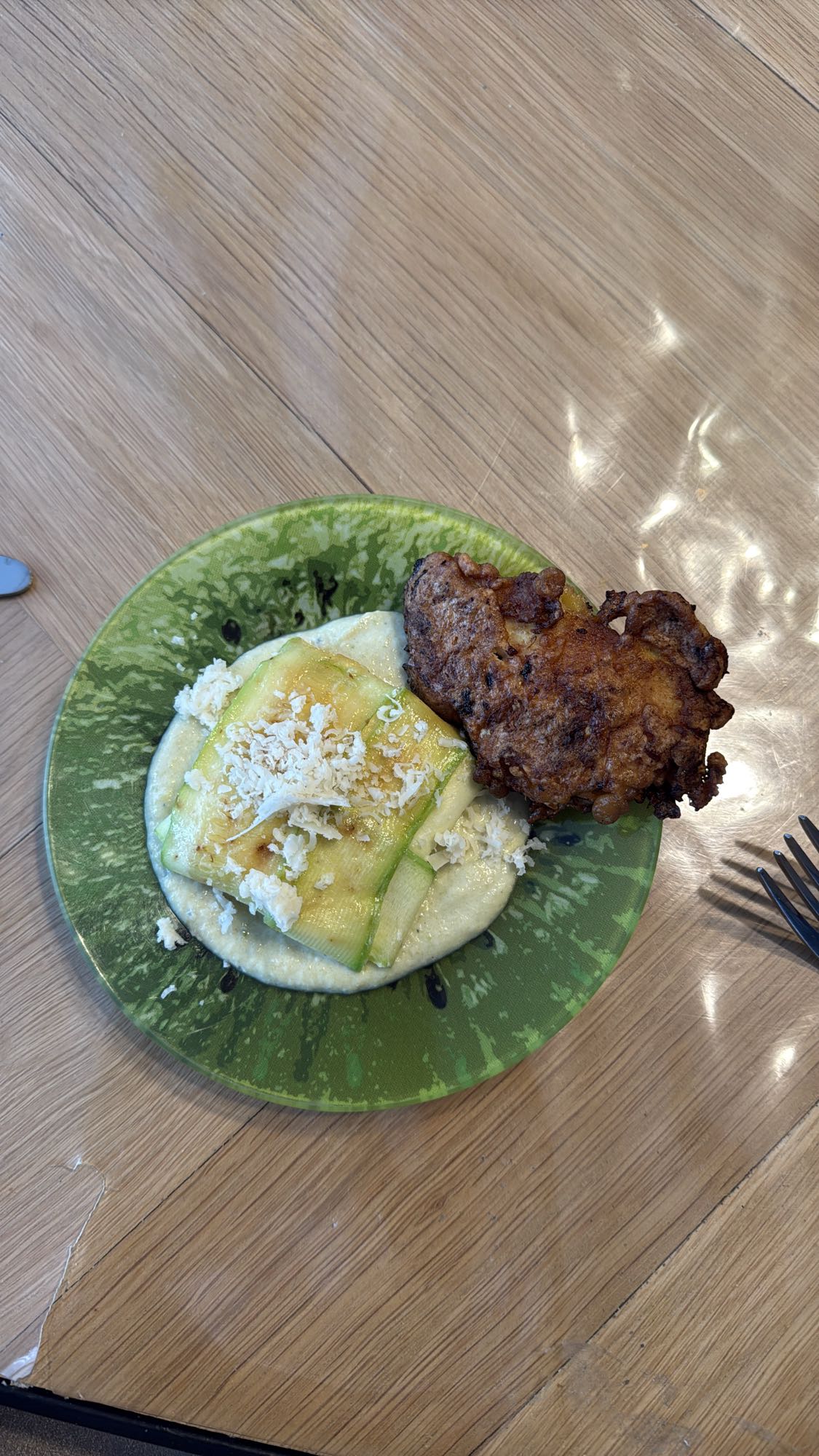 Fritter with Zucchini, Cottage Cheese and Smoked Salmon