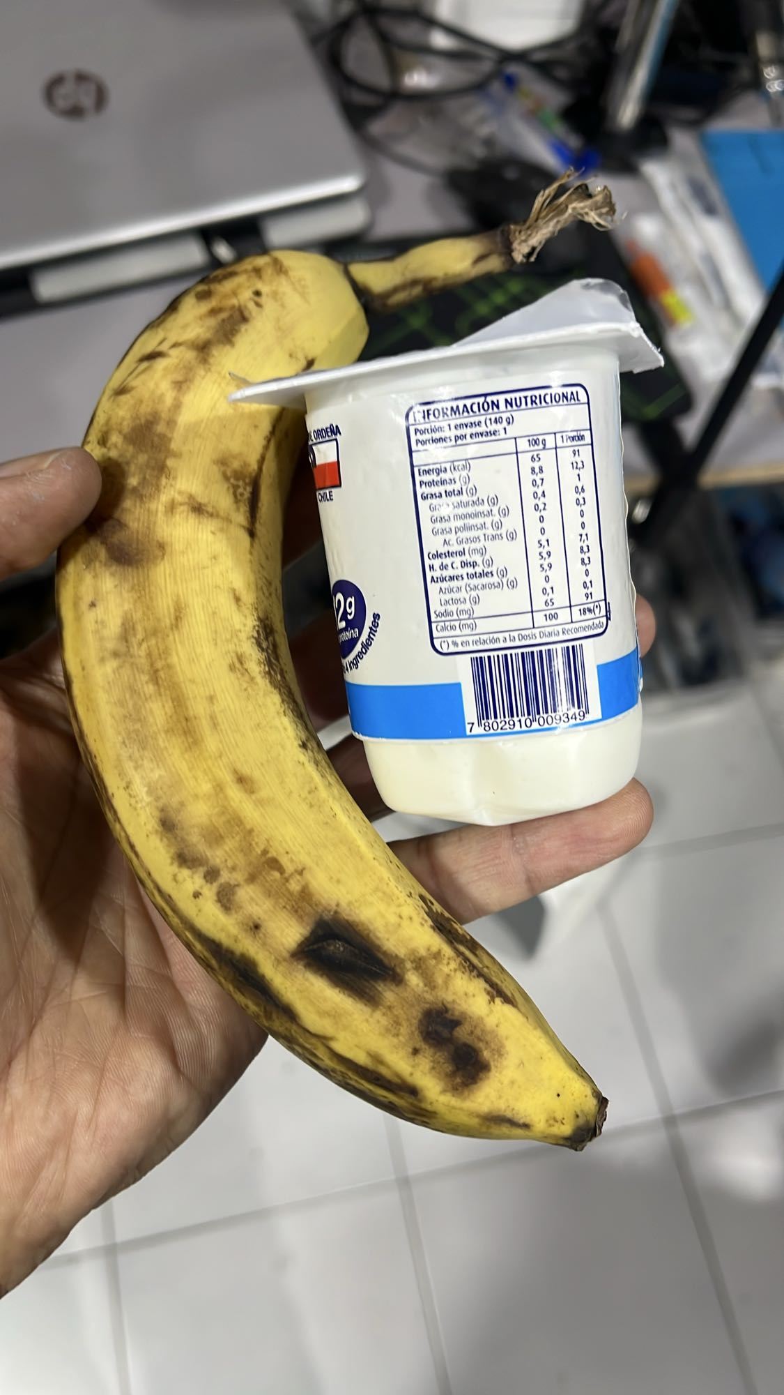 plátano con yogur