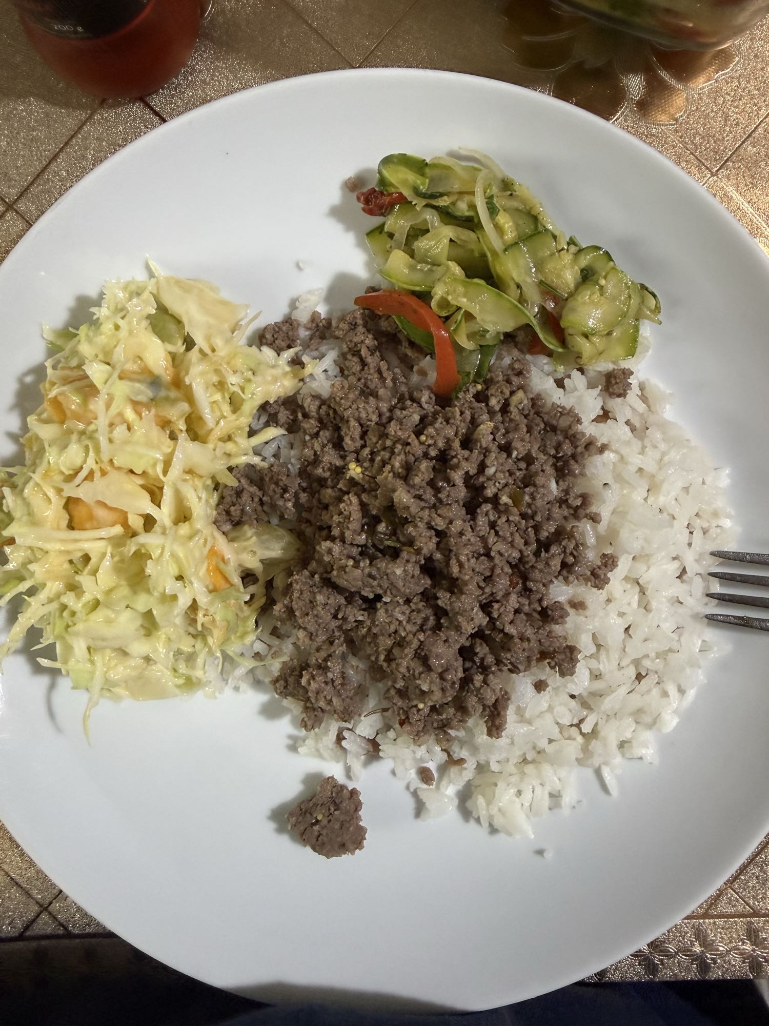 Arroz com carne moída