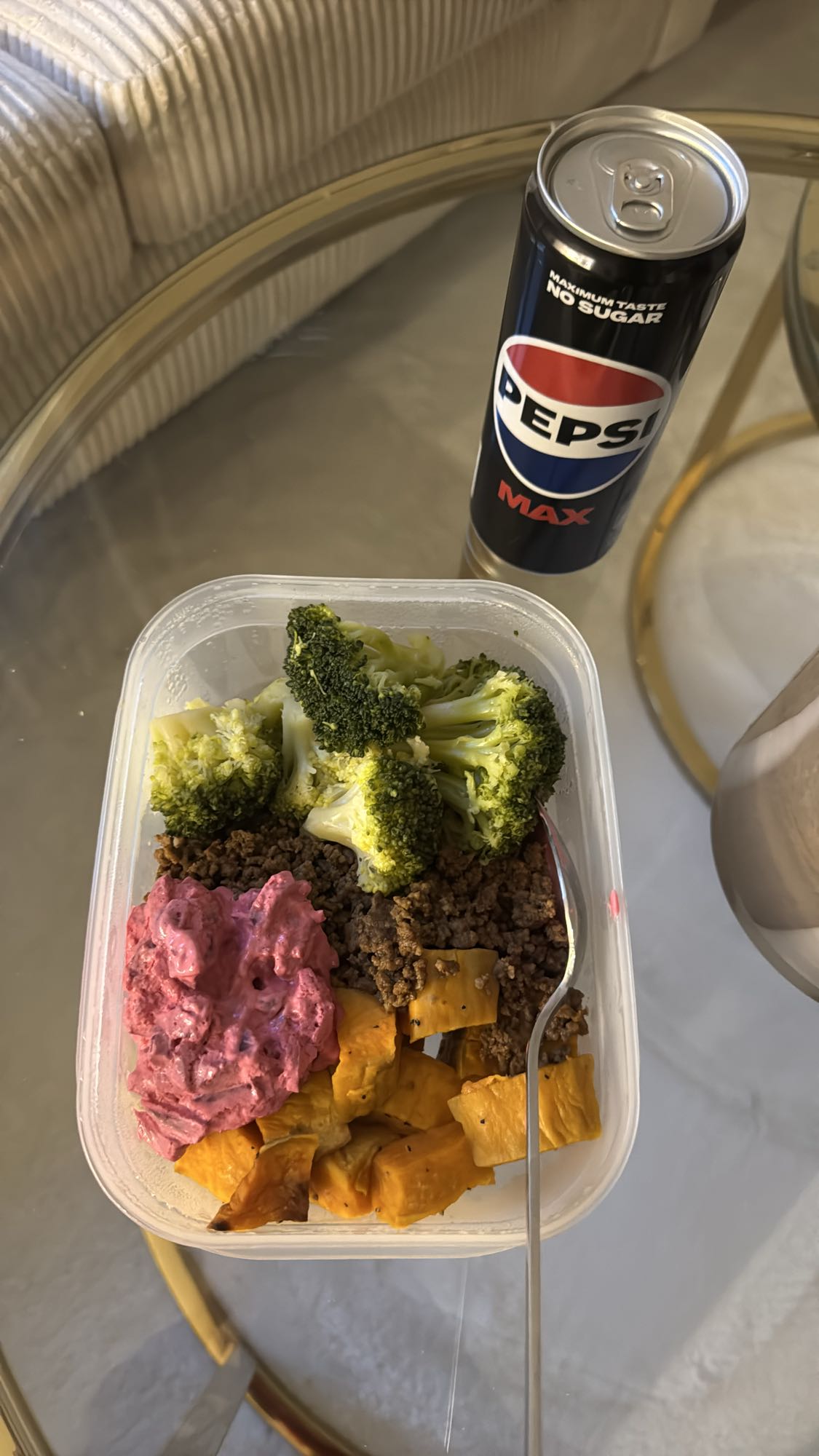 Köttfärs med broccoli