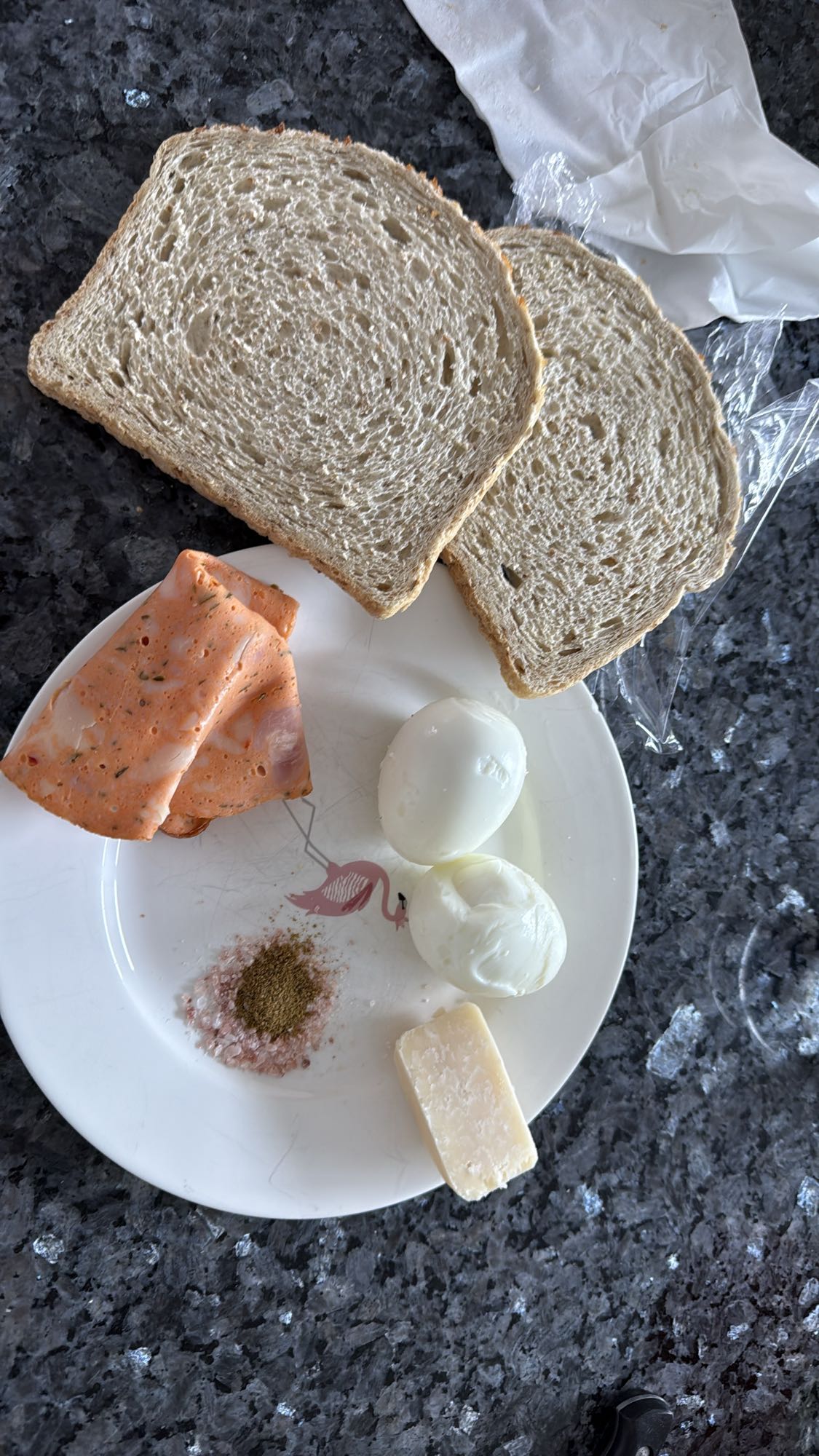 Bread Eggs and Ham