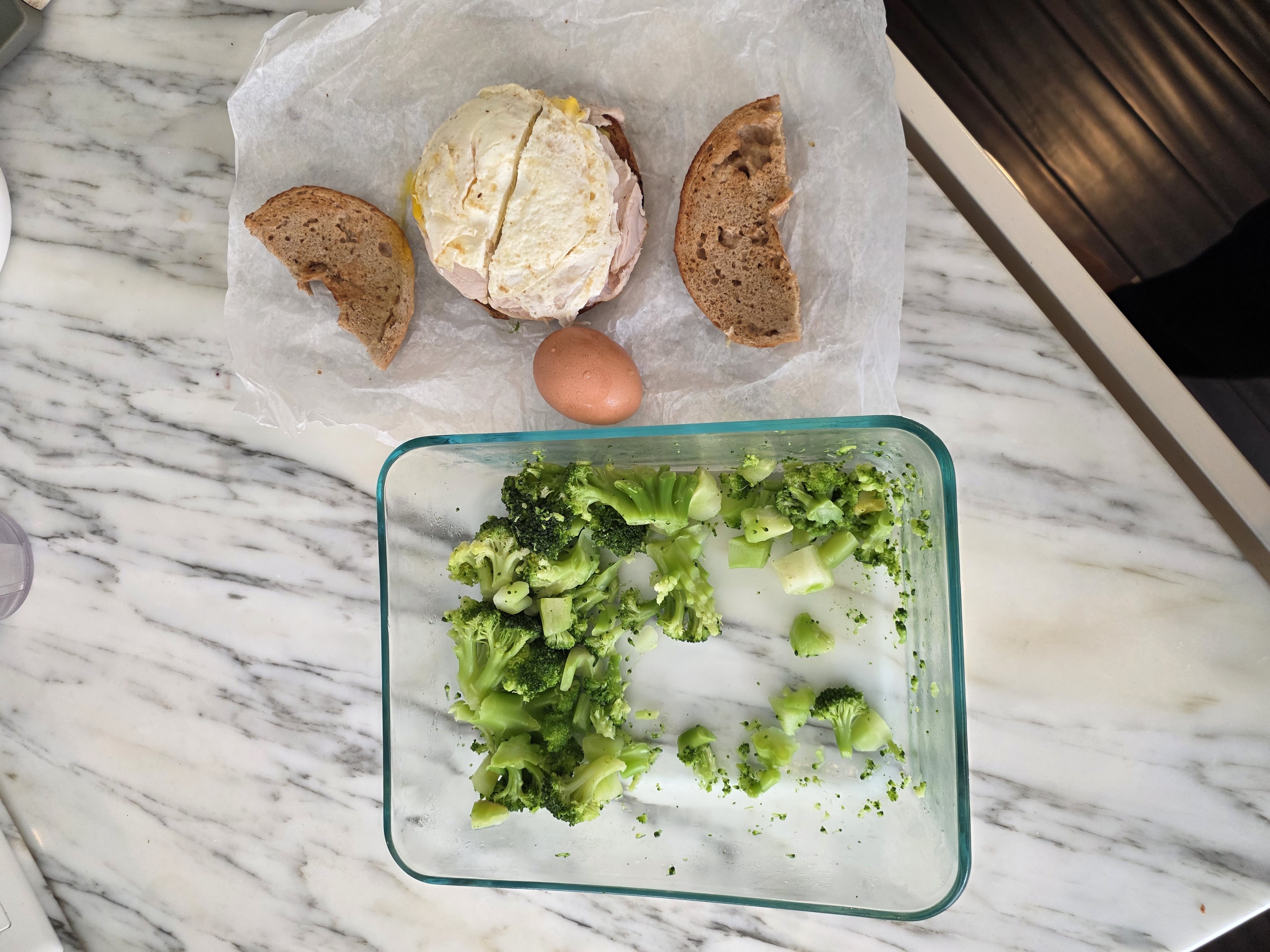 Egg Turkey Broccoli Bagel