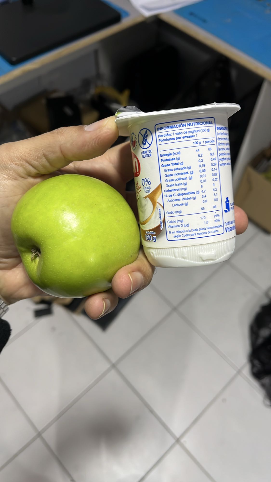 manzana con yogur