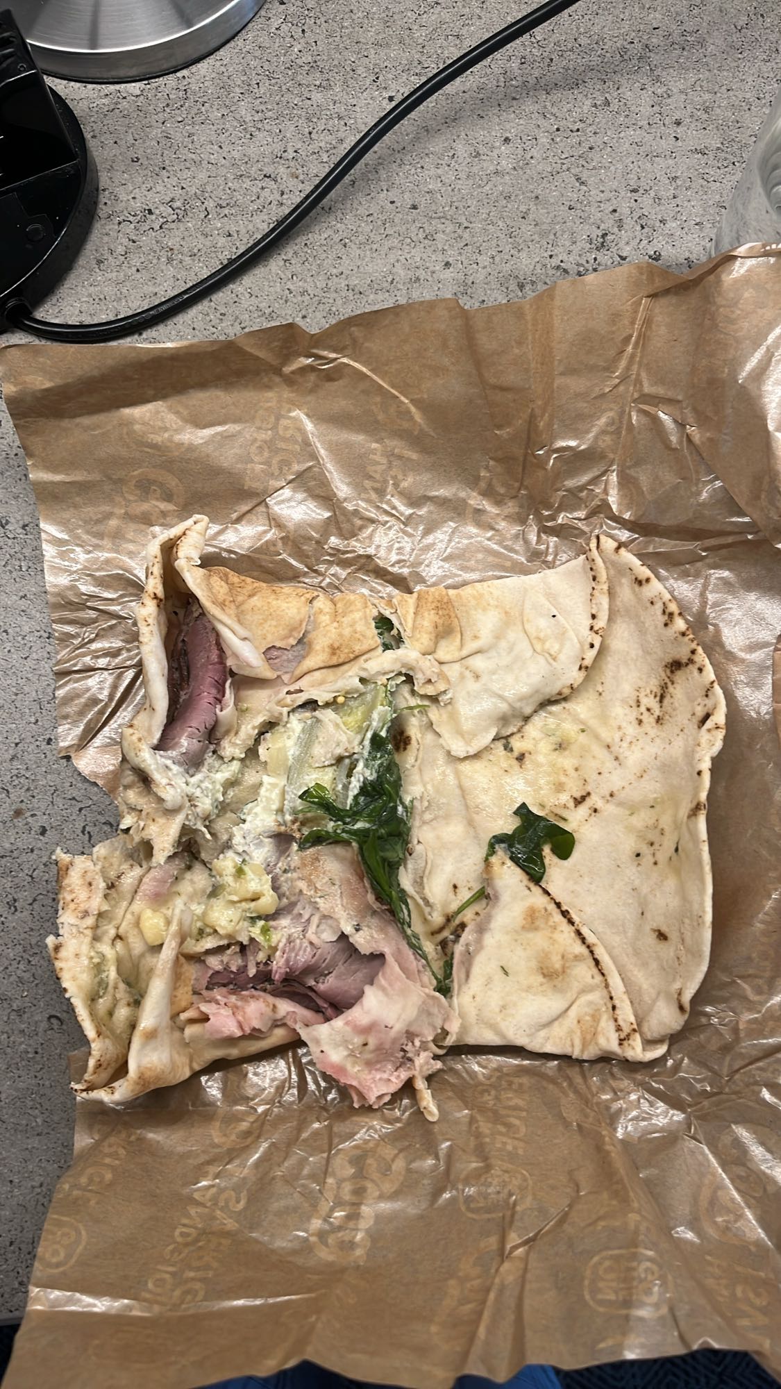 Fylld kebabrulle med rostbiff