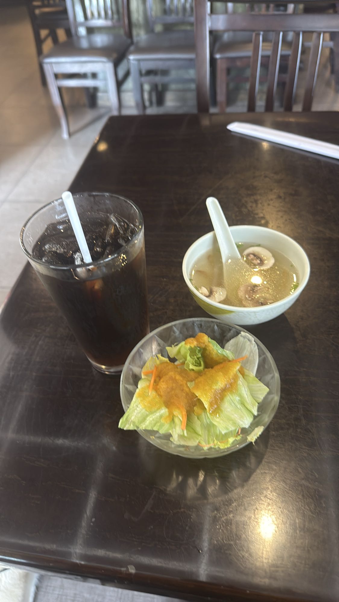 Salad Soup and Cola