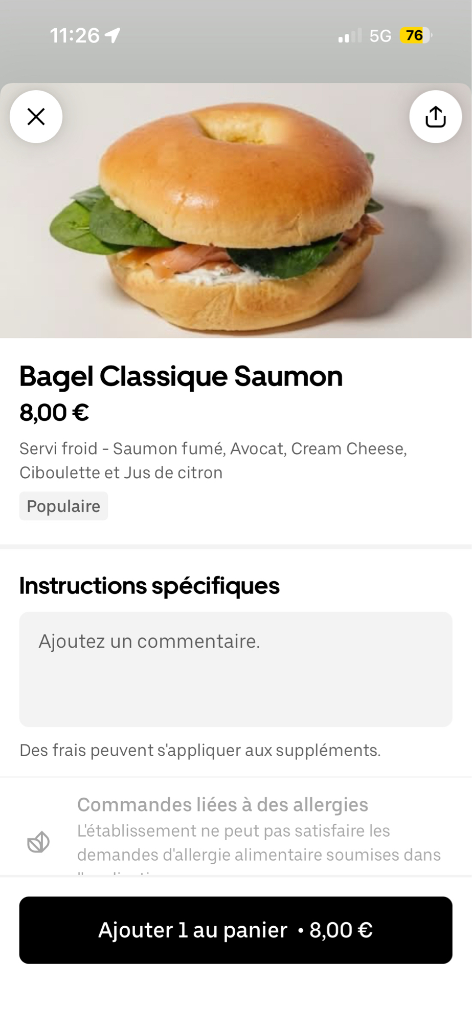 Bagel saumon classique