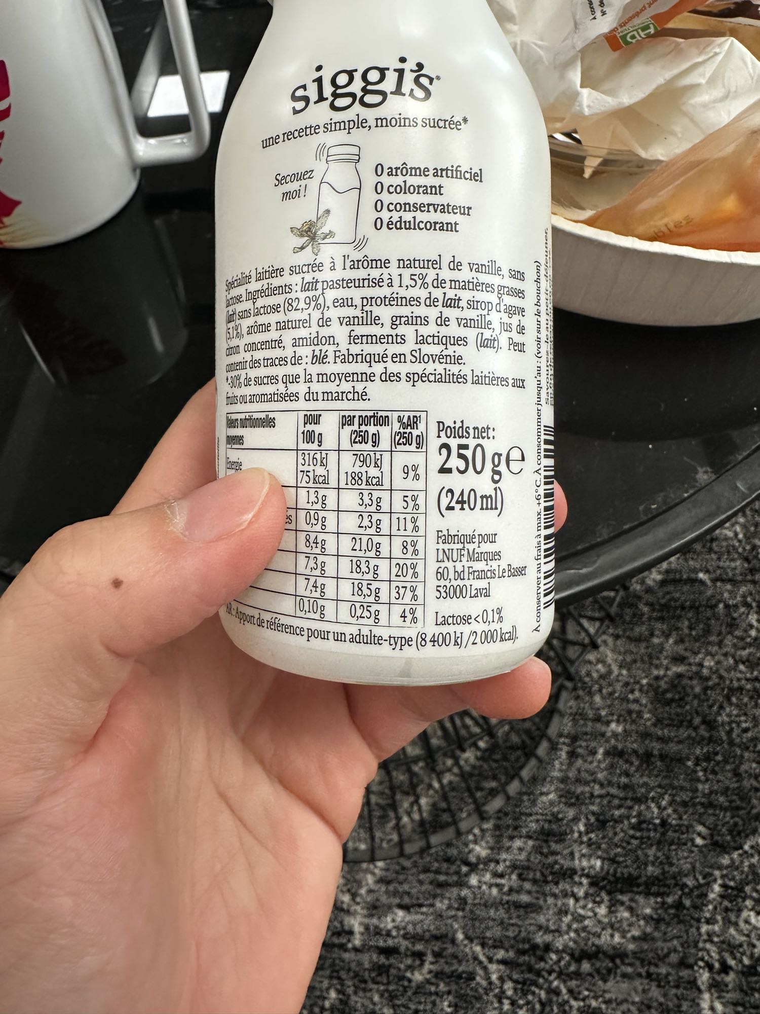 Boisson lactée vanille