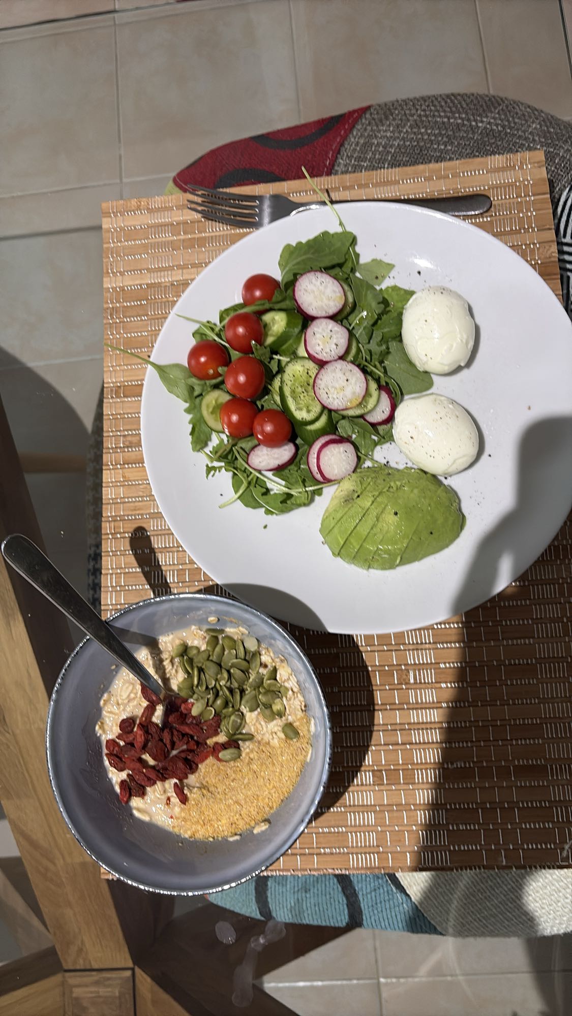 Egg Avocado Oat Bowl