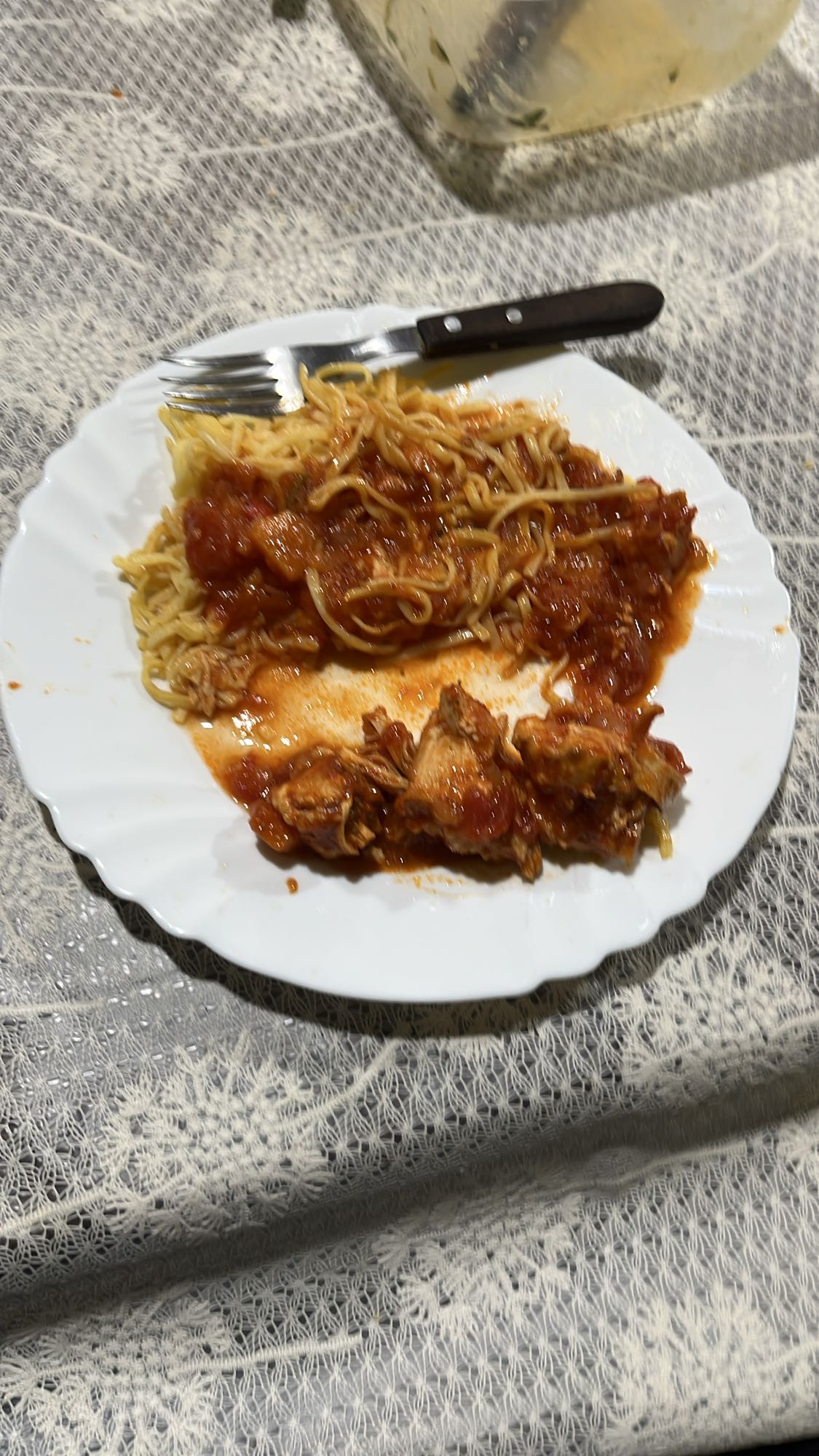 espaguetis con pollo