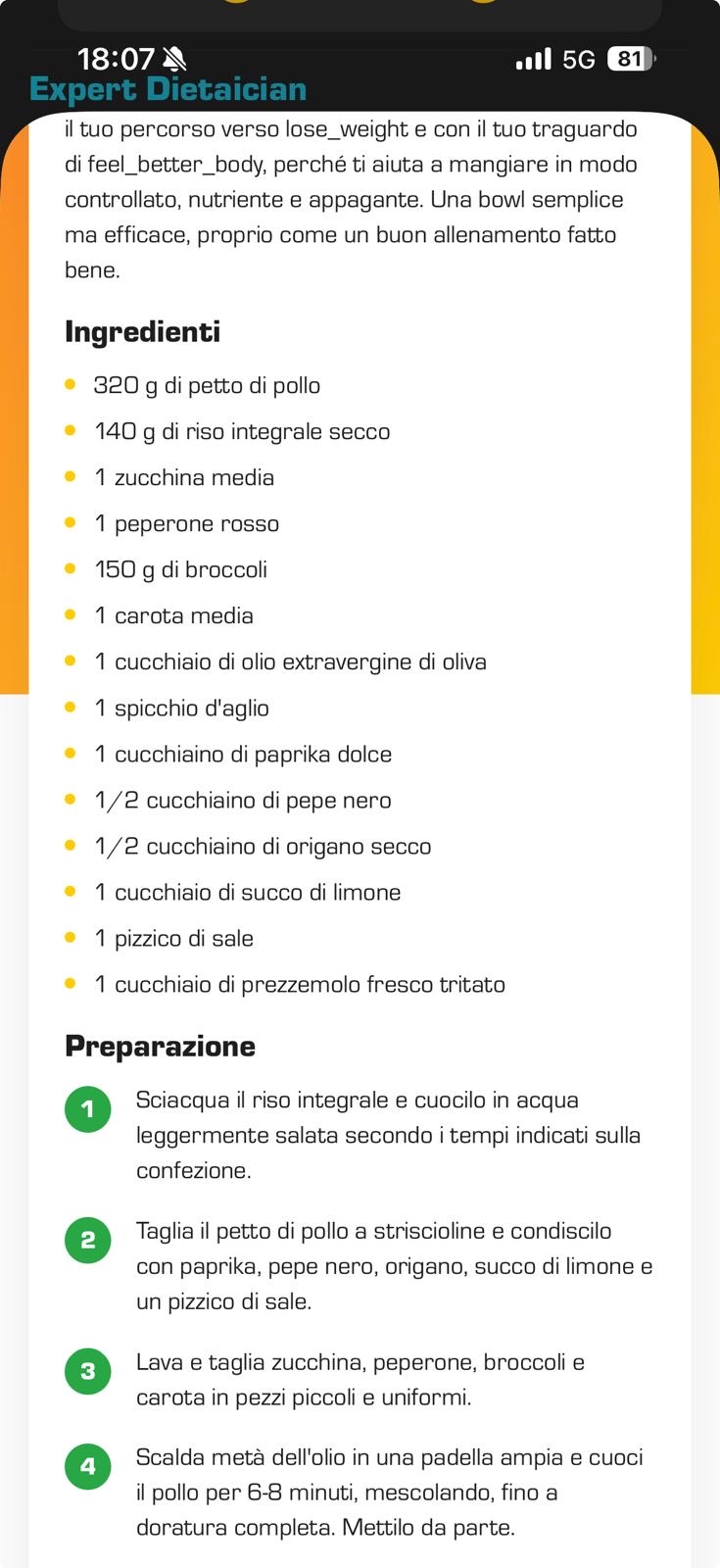 Bowl pollo e riso