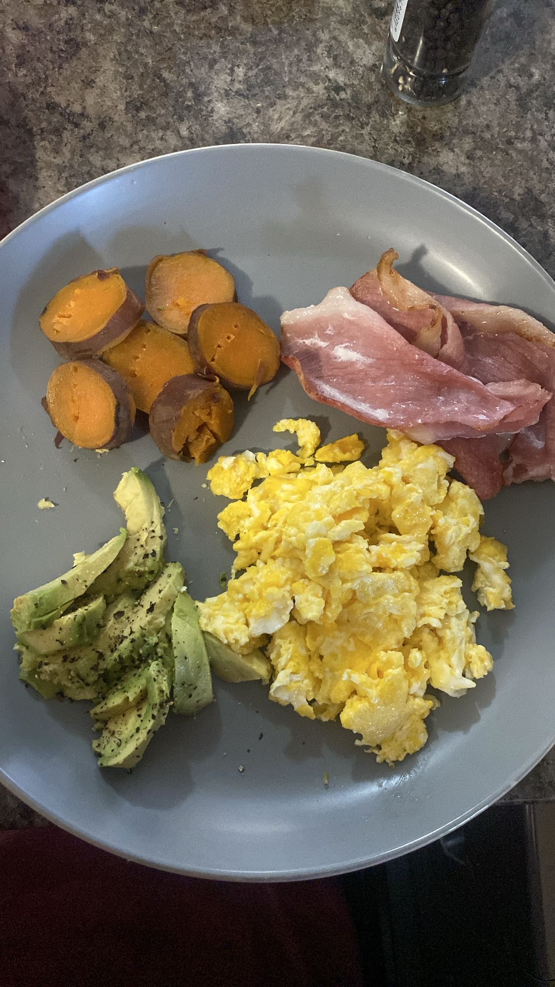 Eggs Bacon Sweet Potato