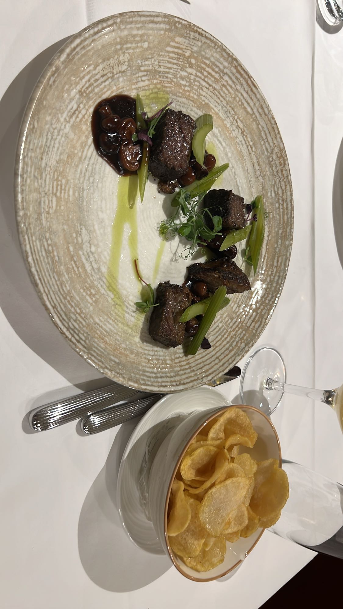 Rindfleisch mit Chips