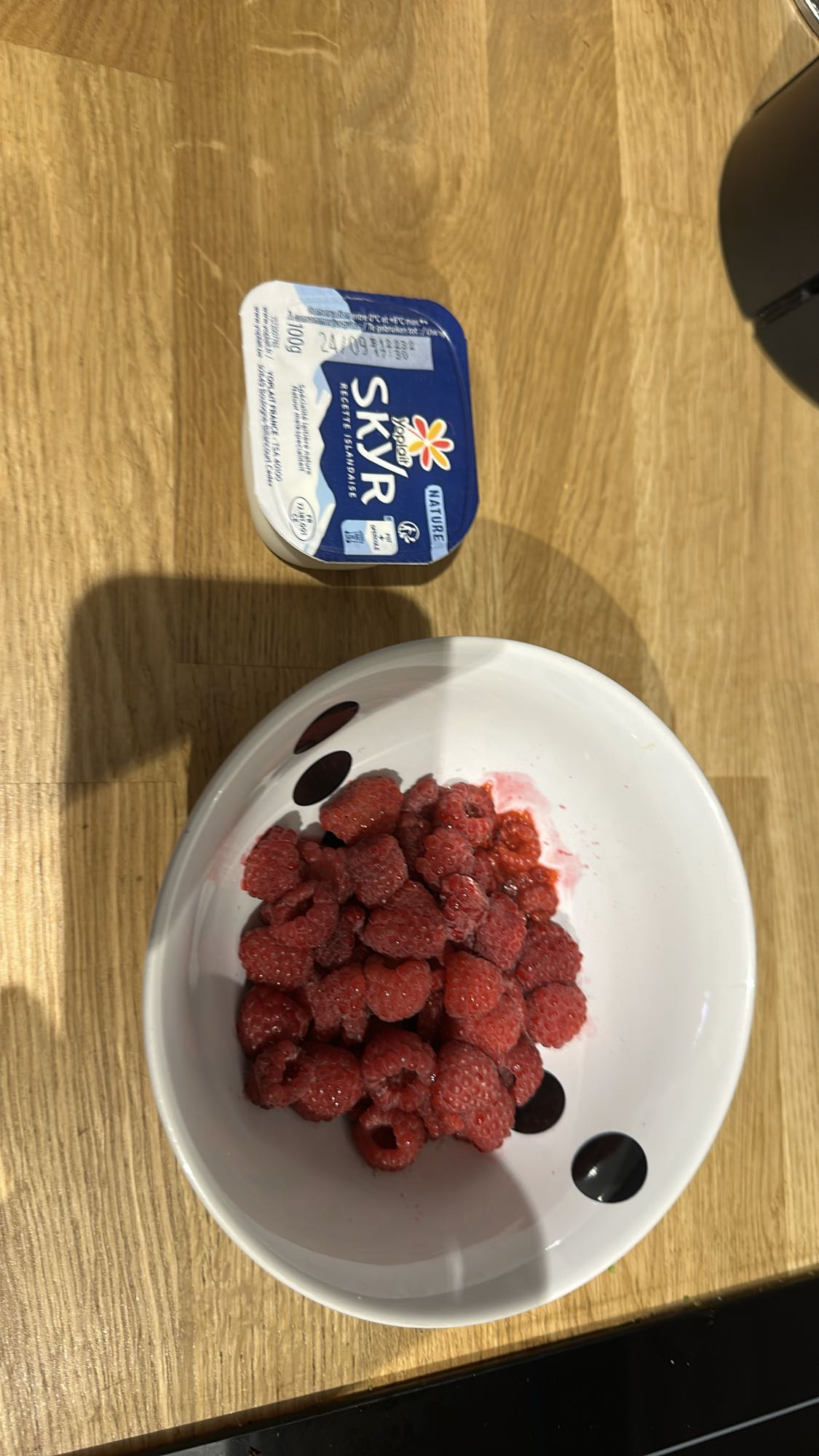 Skyr et framboises