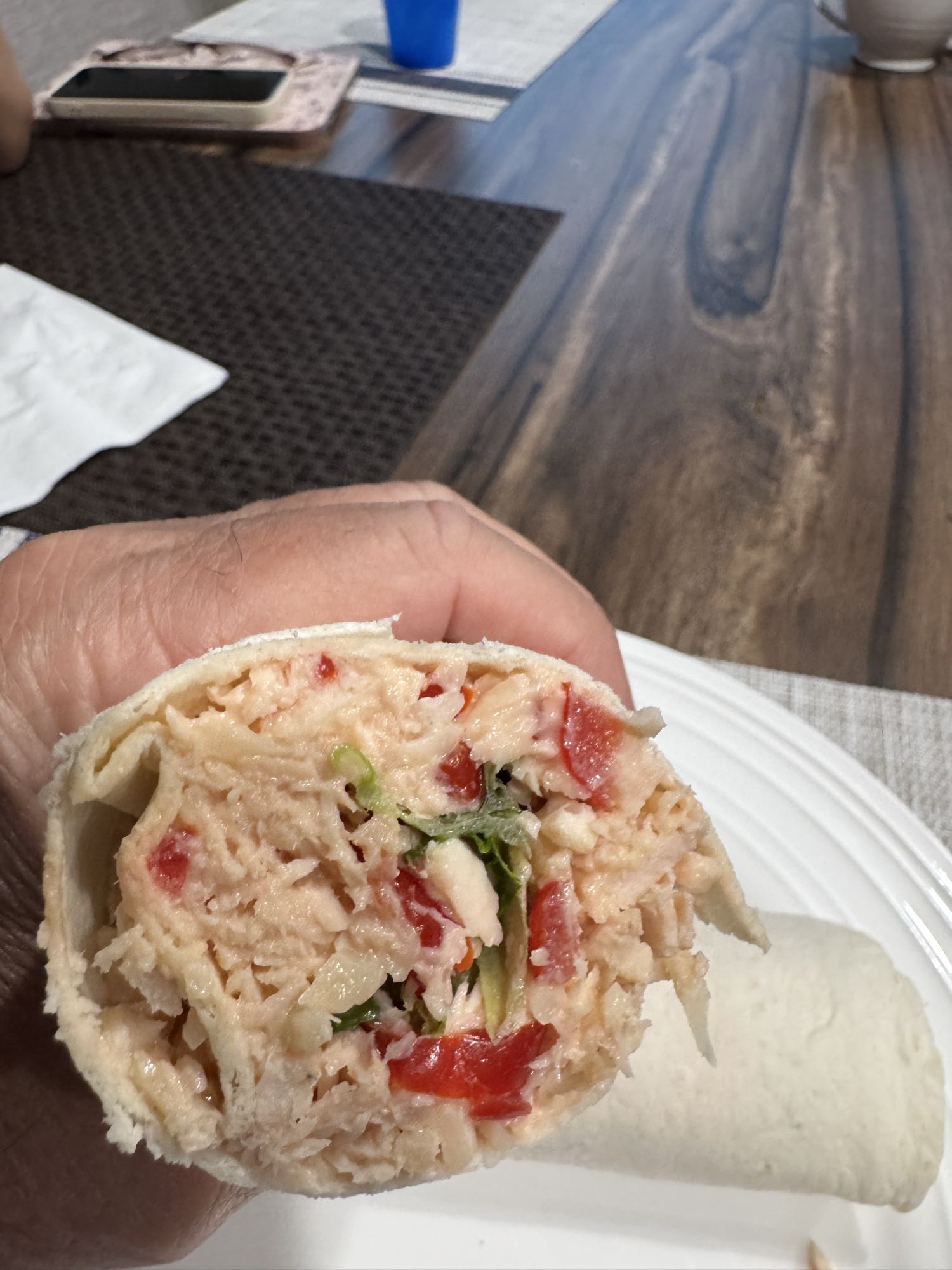 wrap de pollo cremoso