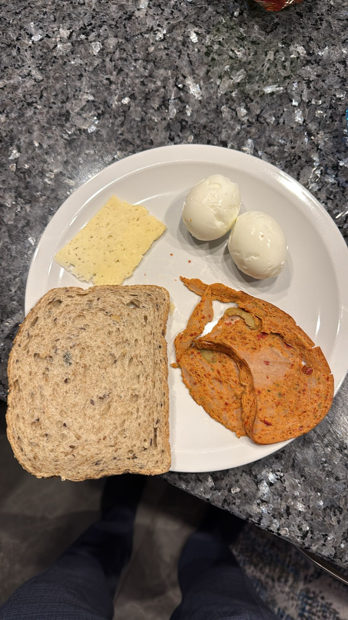 Eggs Bread Cheese Plate