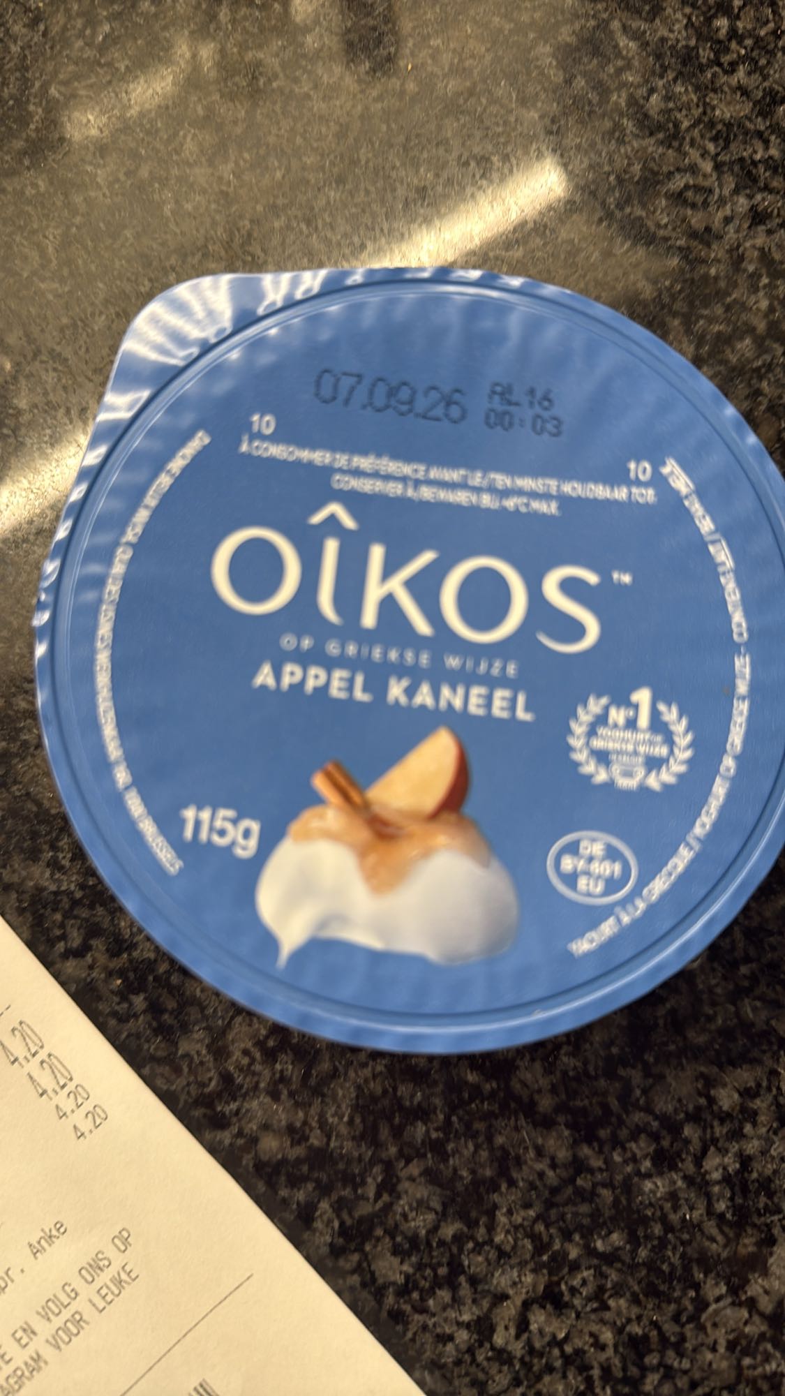 Griekse yoghurt appel