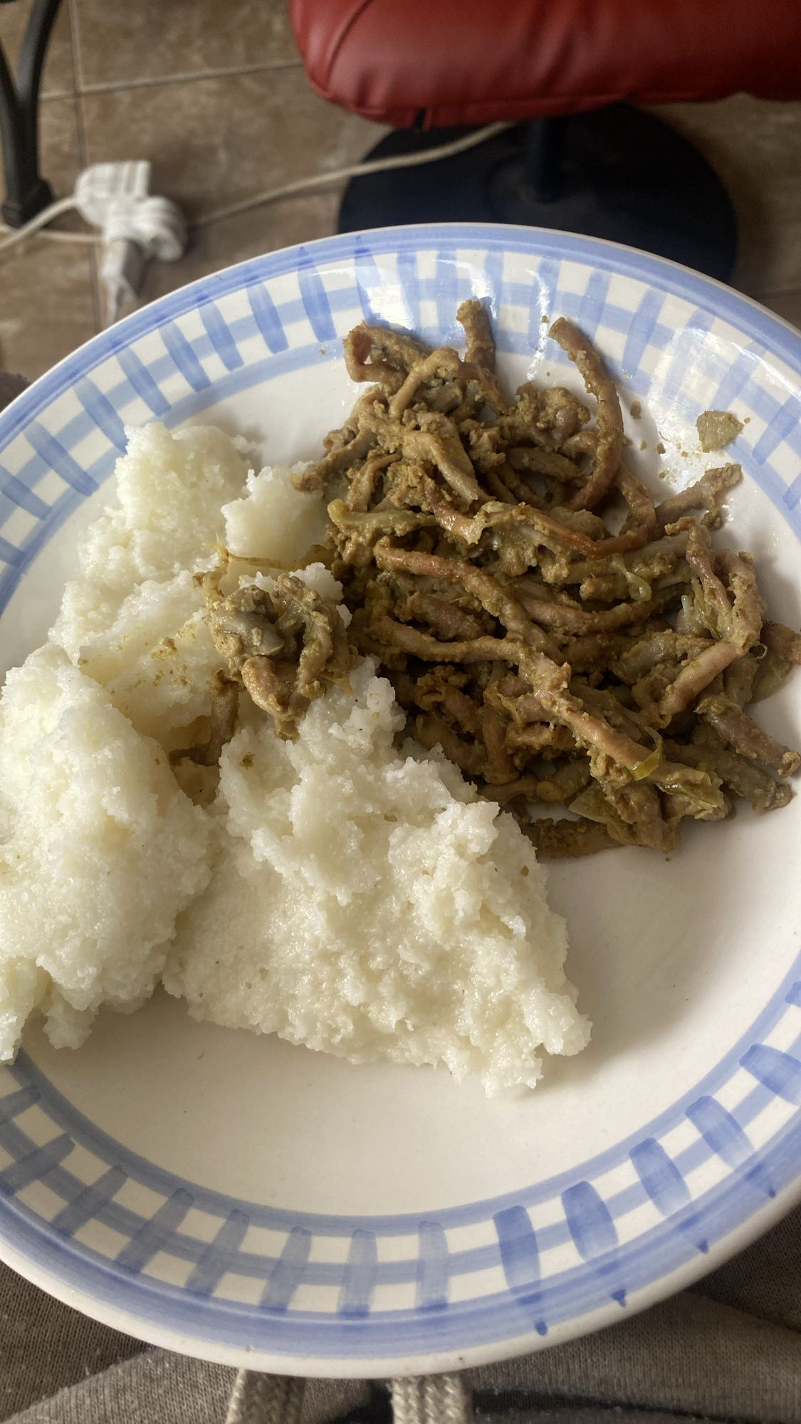 Ugali with tripe