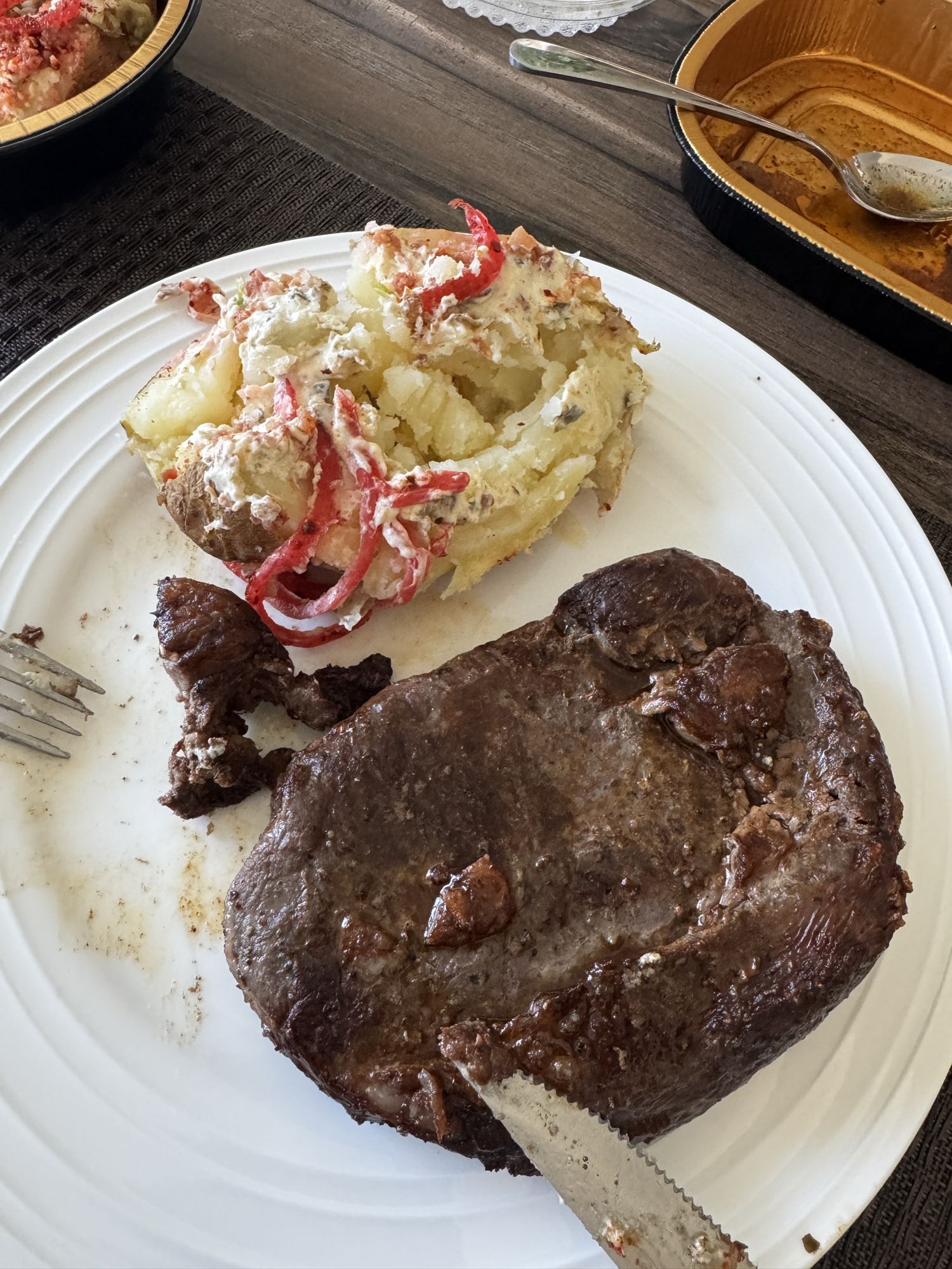 bistec con papa rellena