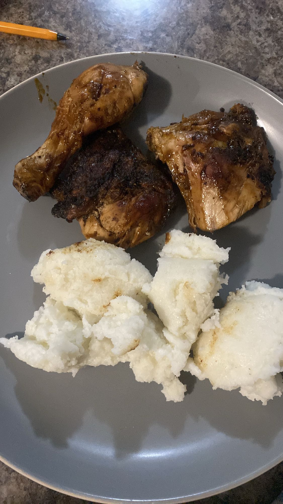 Grilled Chicken and Fufu