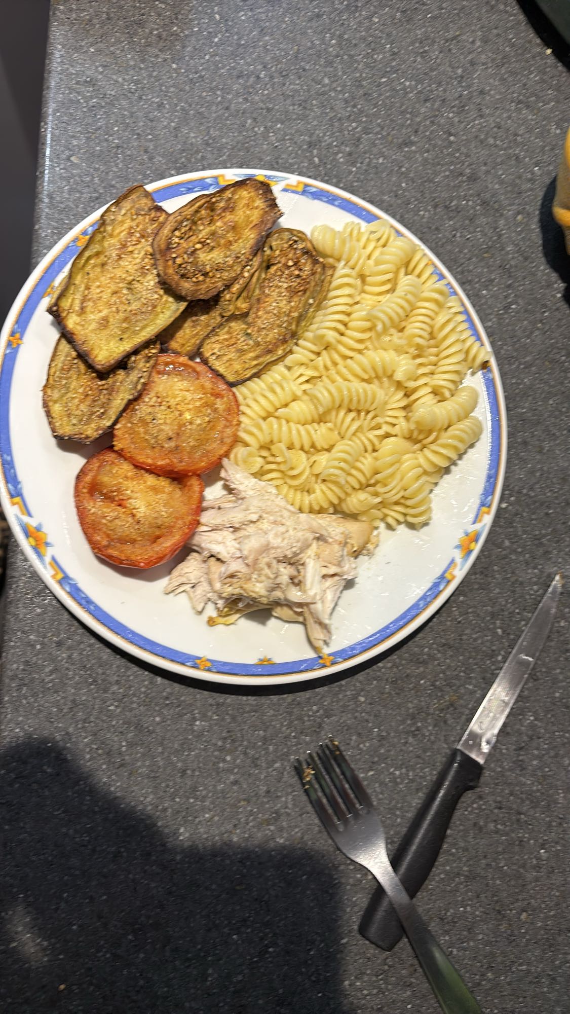 Pâtes poulet légumes