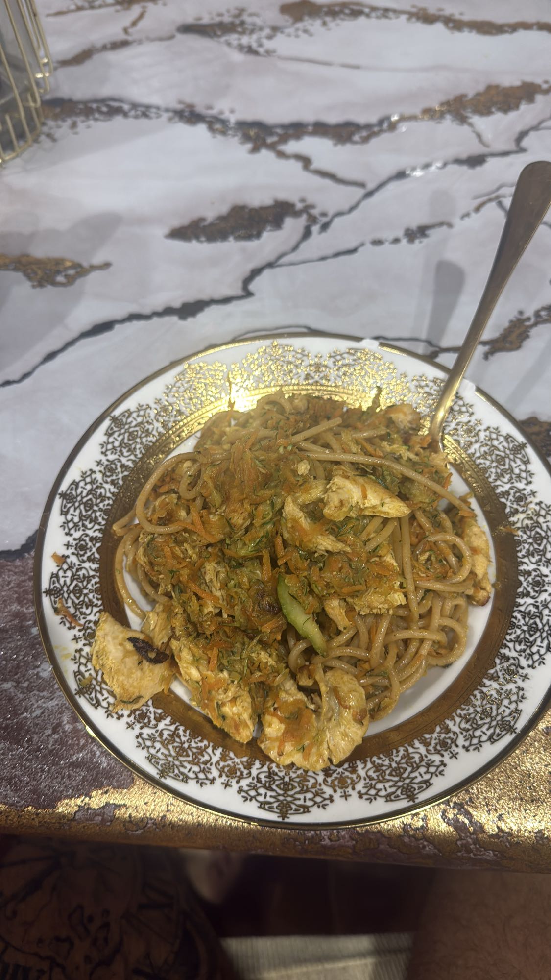 Spaghetti con pollo
