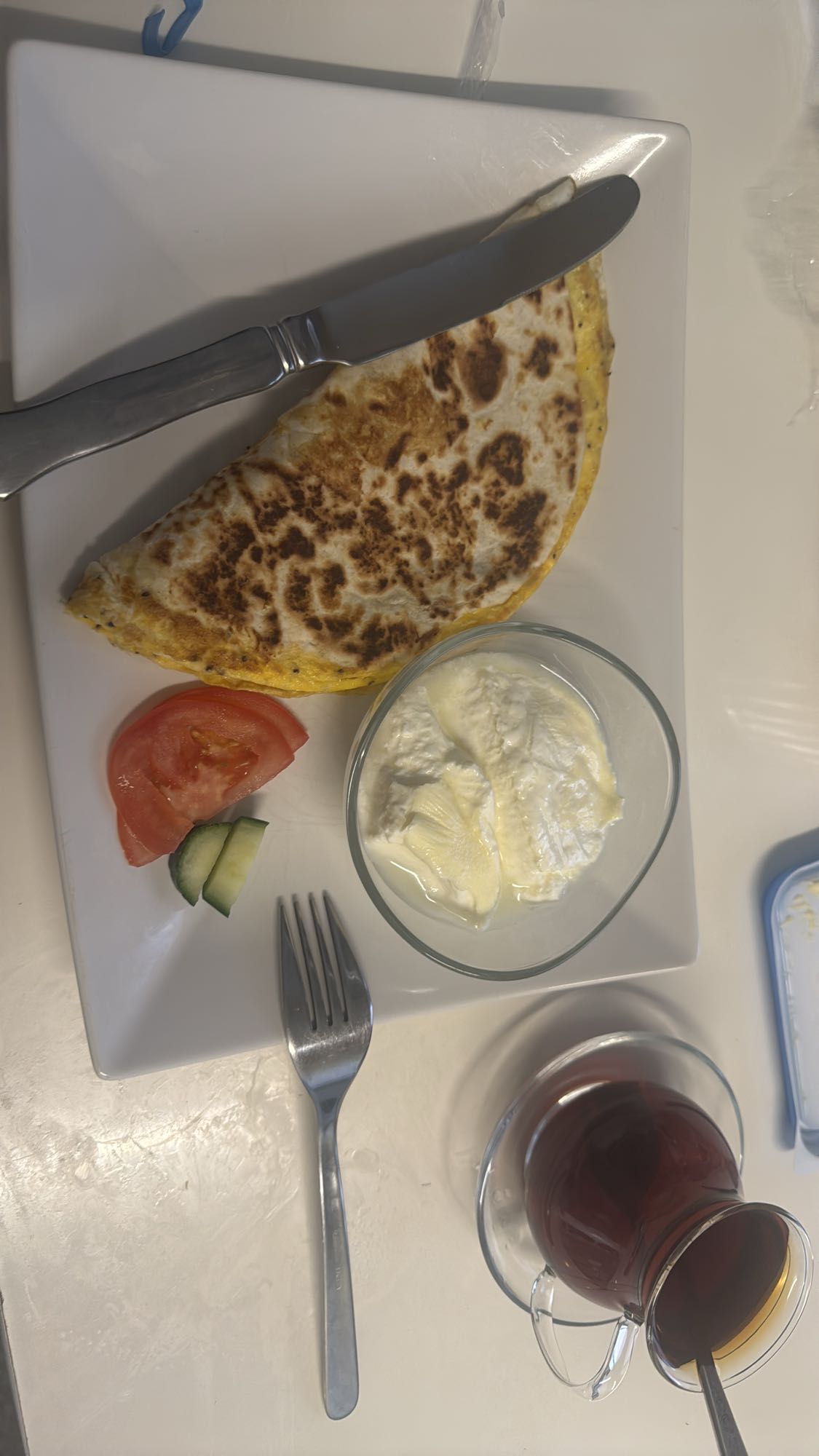Quesadilla med yoghurt