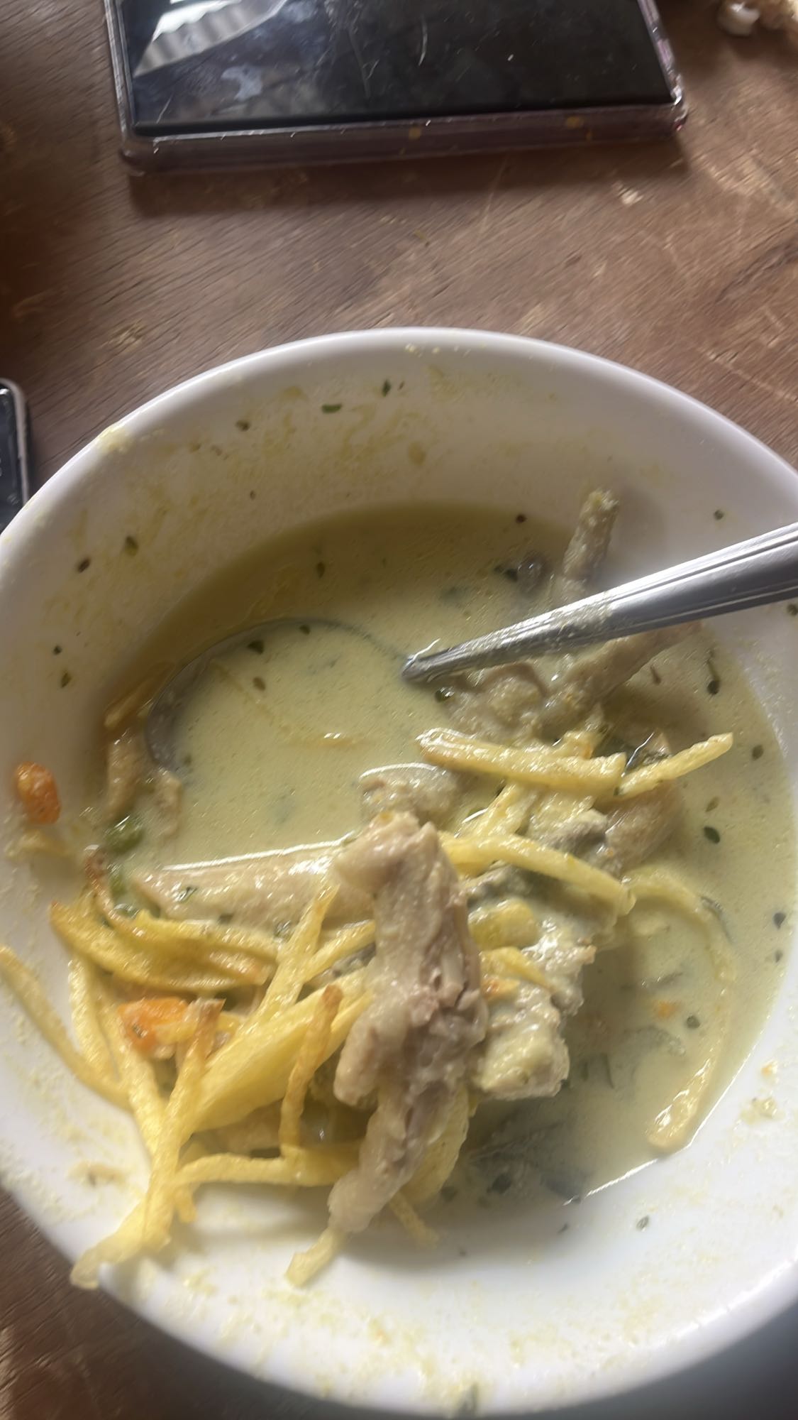 sopa cremosa con pollo