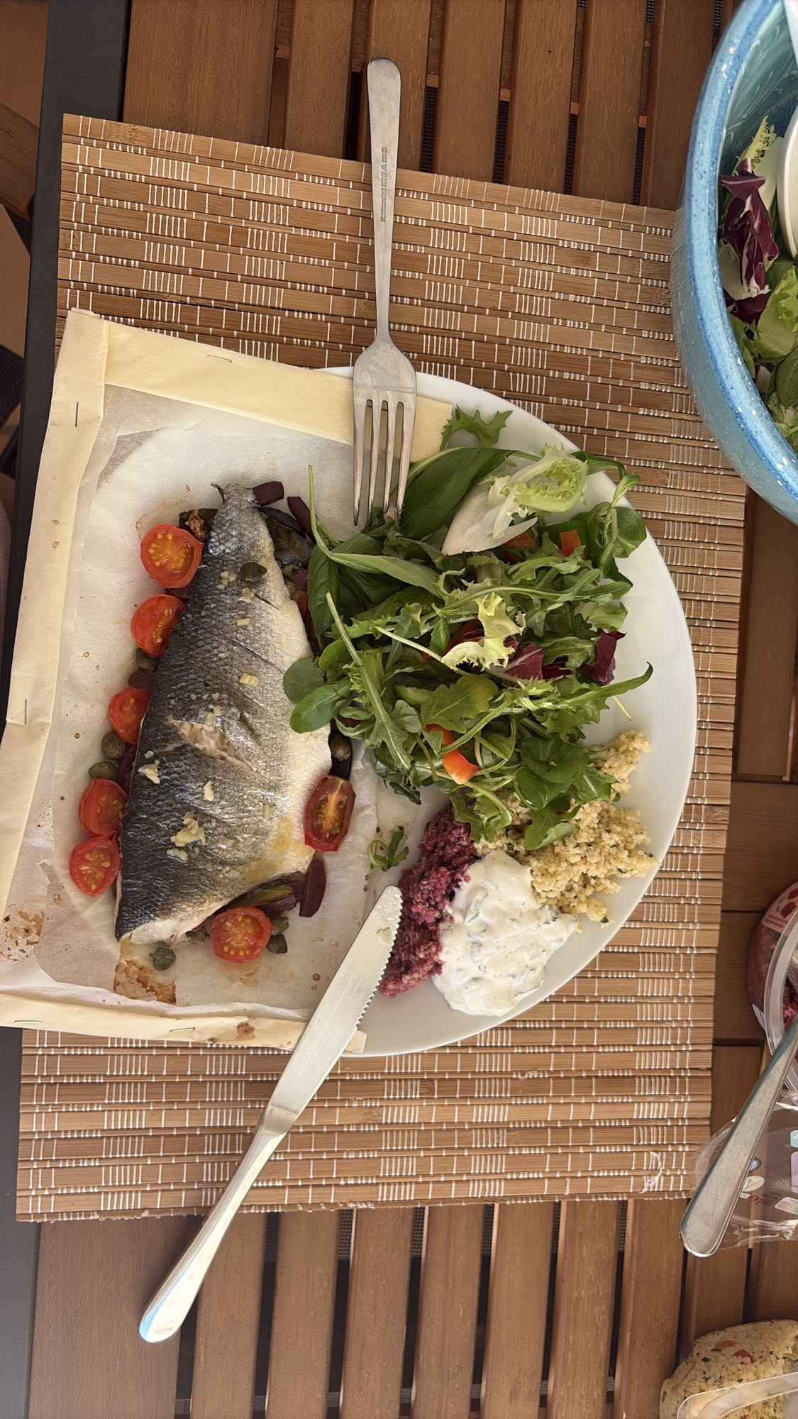 Baked Sea Bass Plate