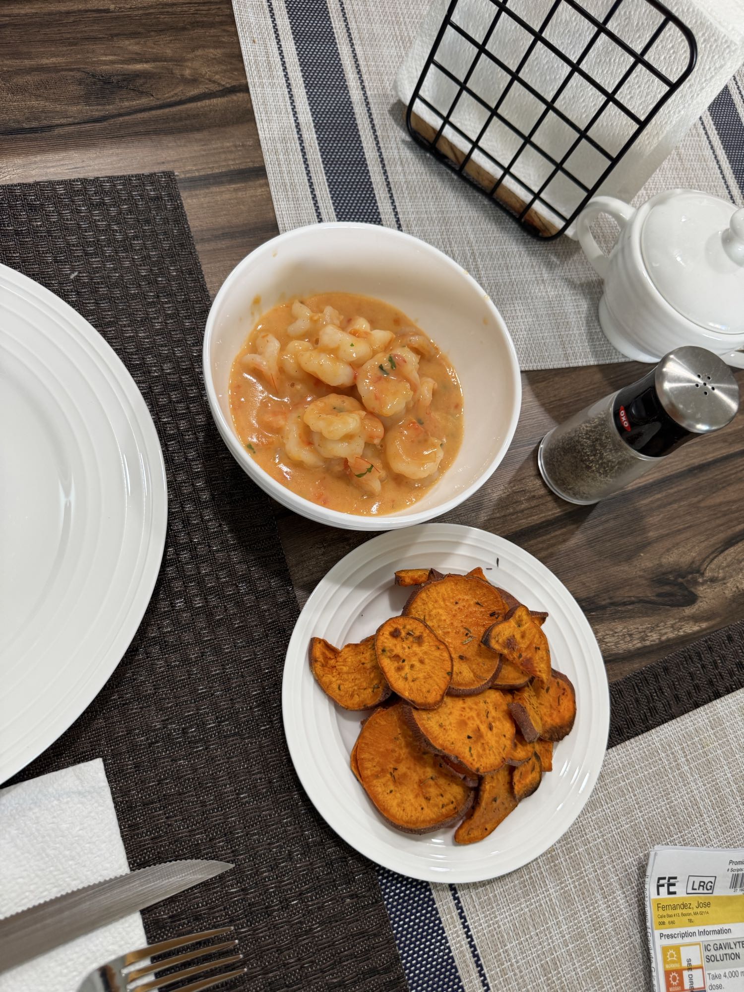 camarones con batata
