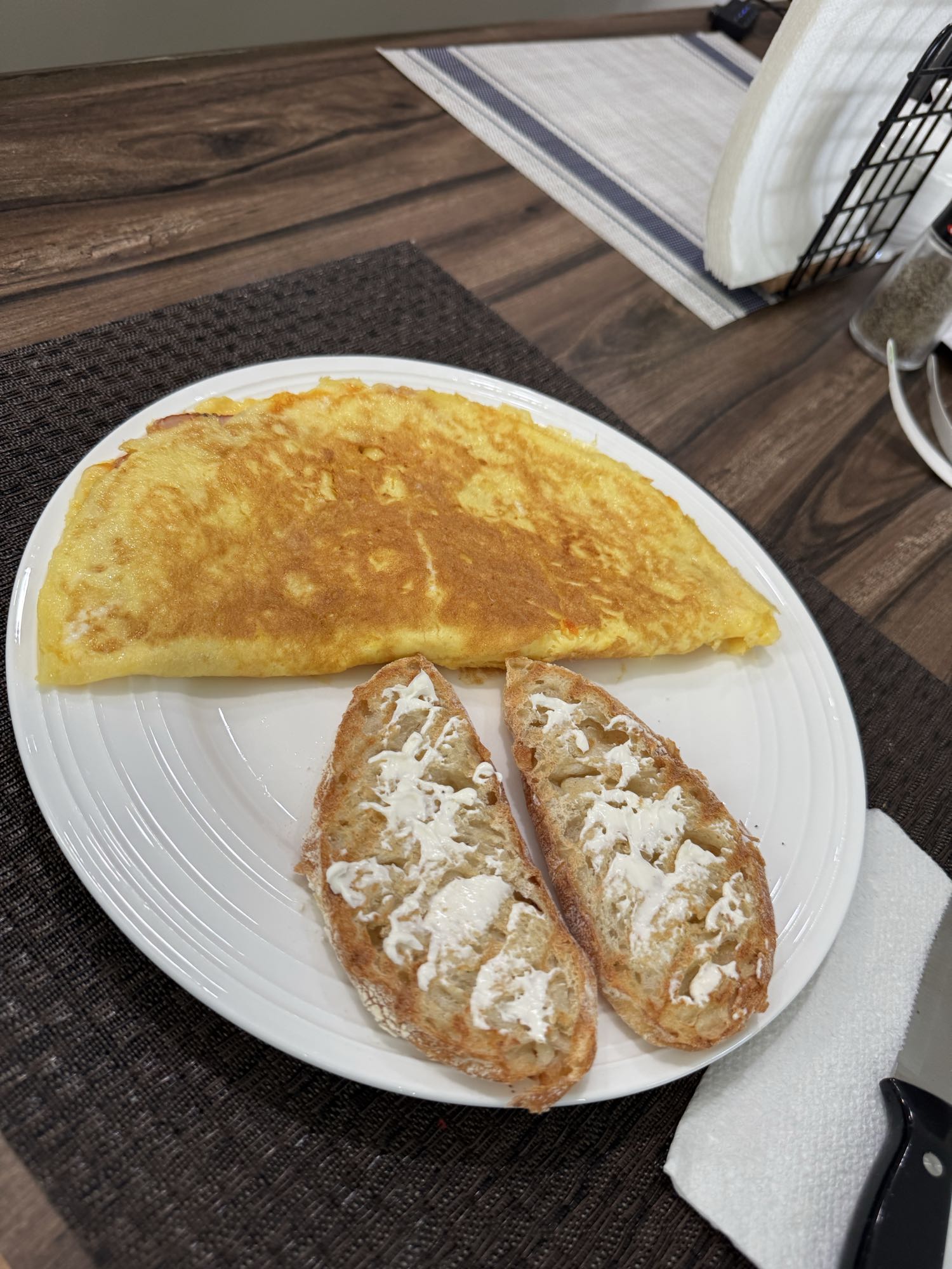 omelet con pan