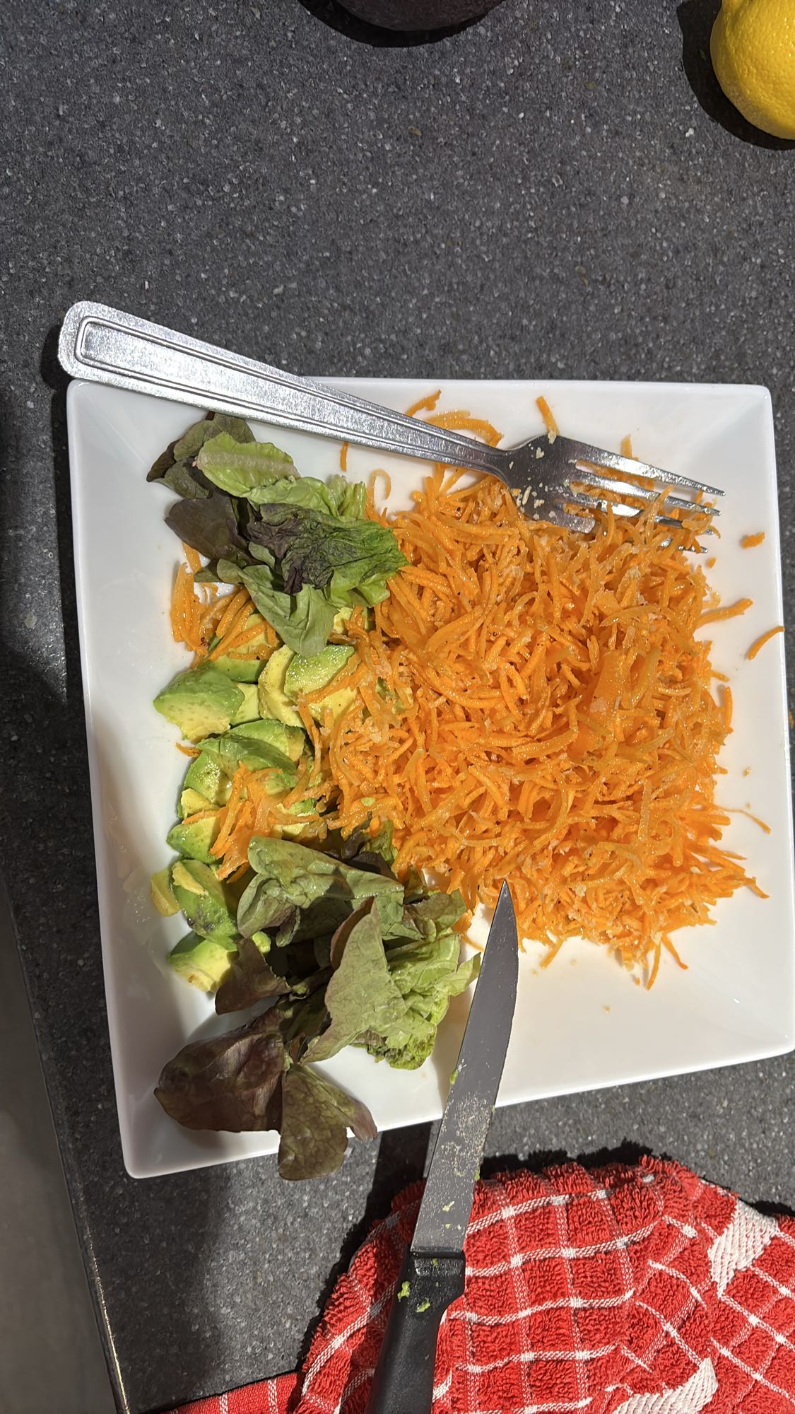 Salade carotte avocat