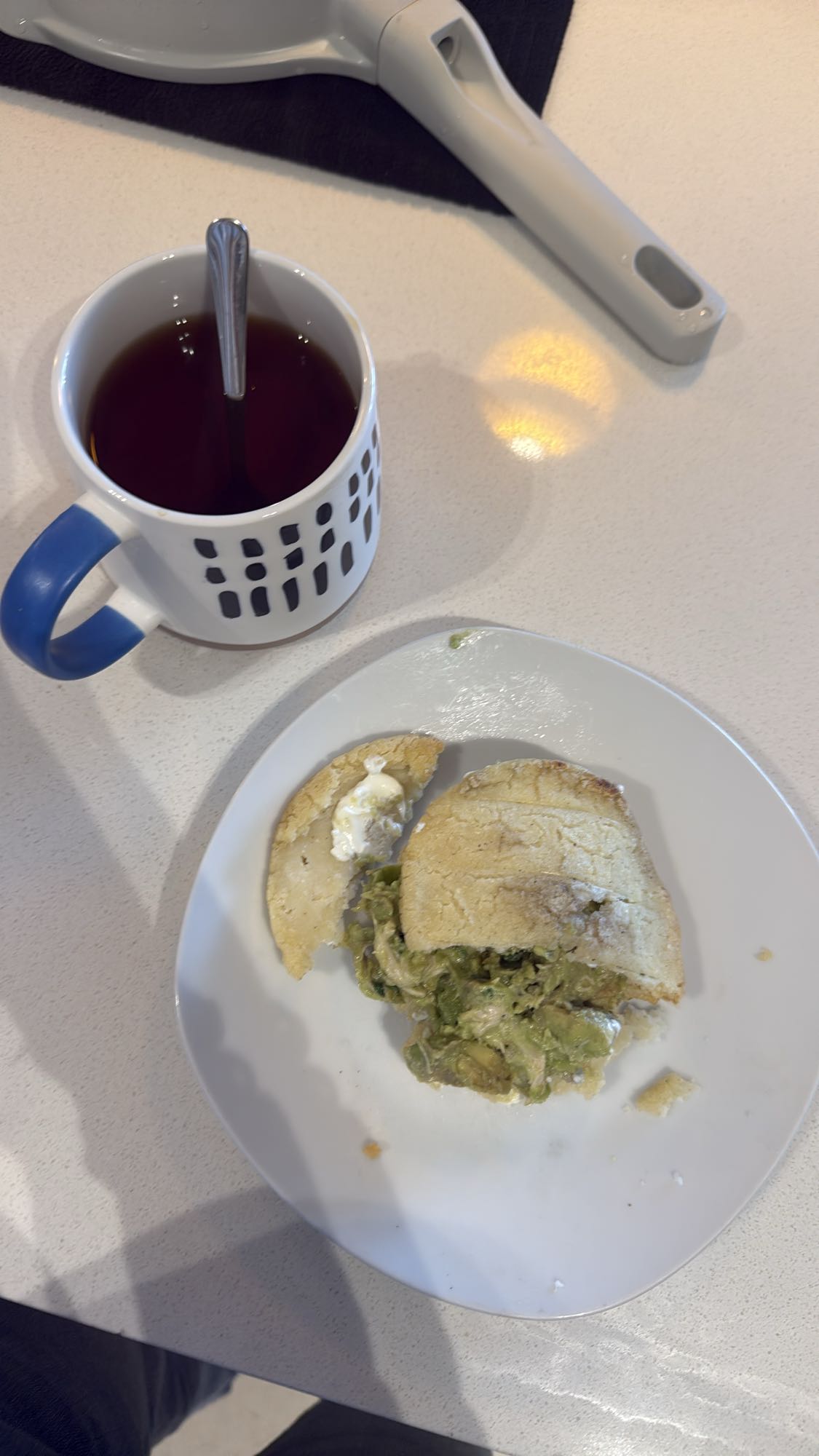 Avocado Arepa and Tea