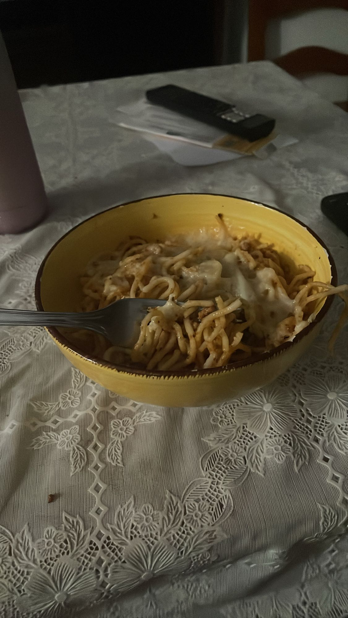 espaguetis con queso