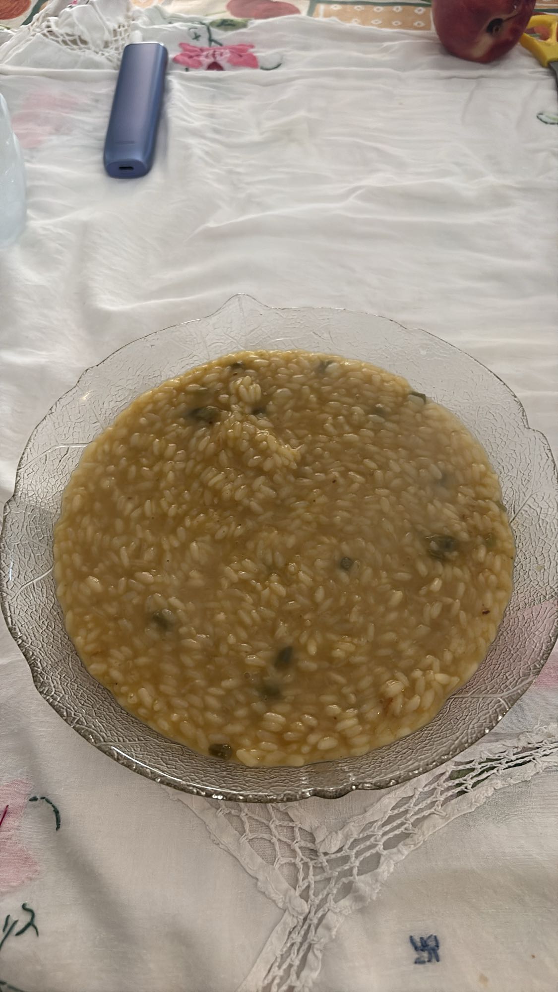 Risotto agli asparagi con crema di zucca e scarole