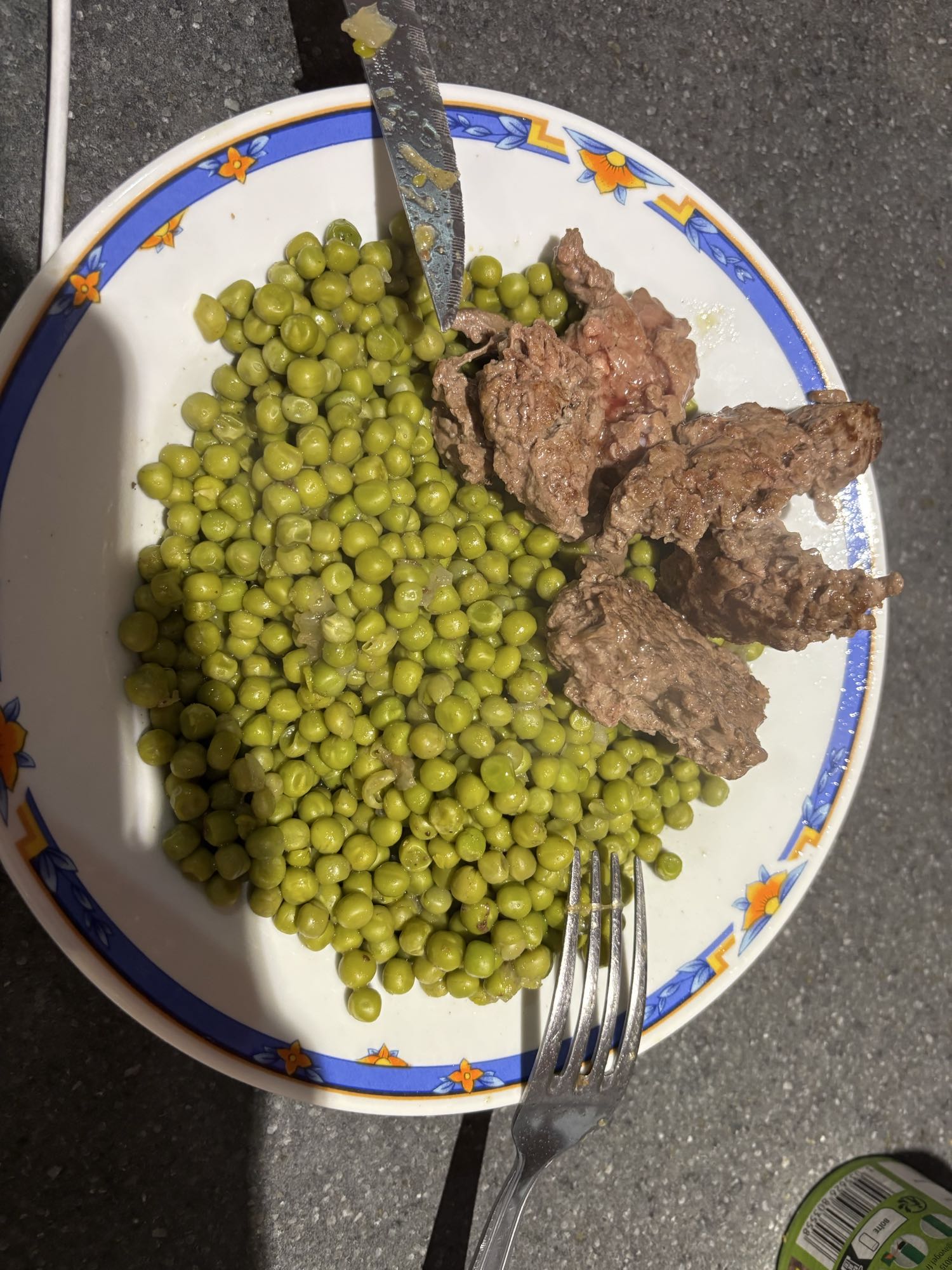 Petits pois et boeuf