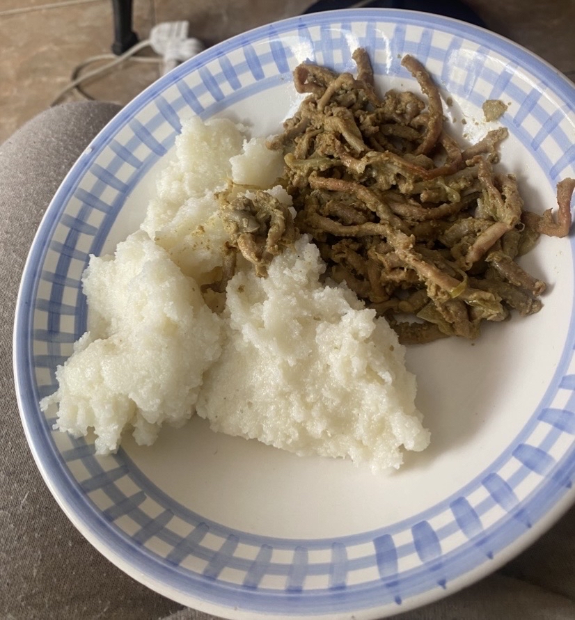 Ugali with tripe