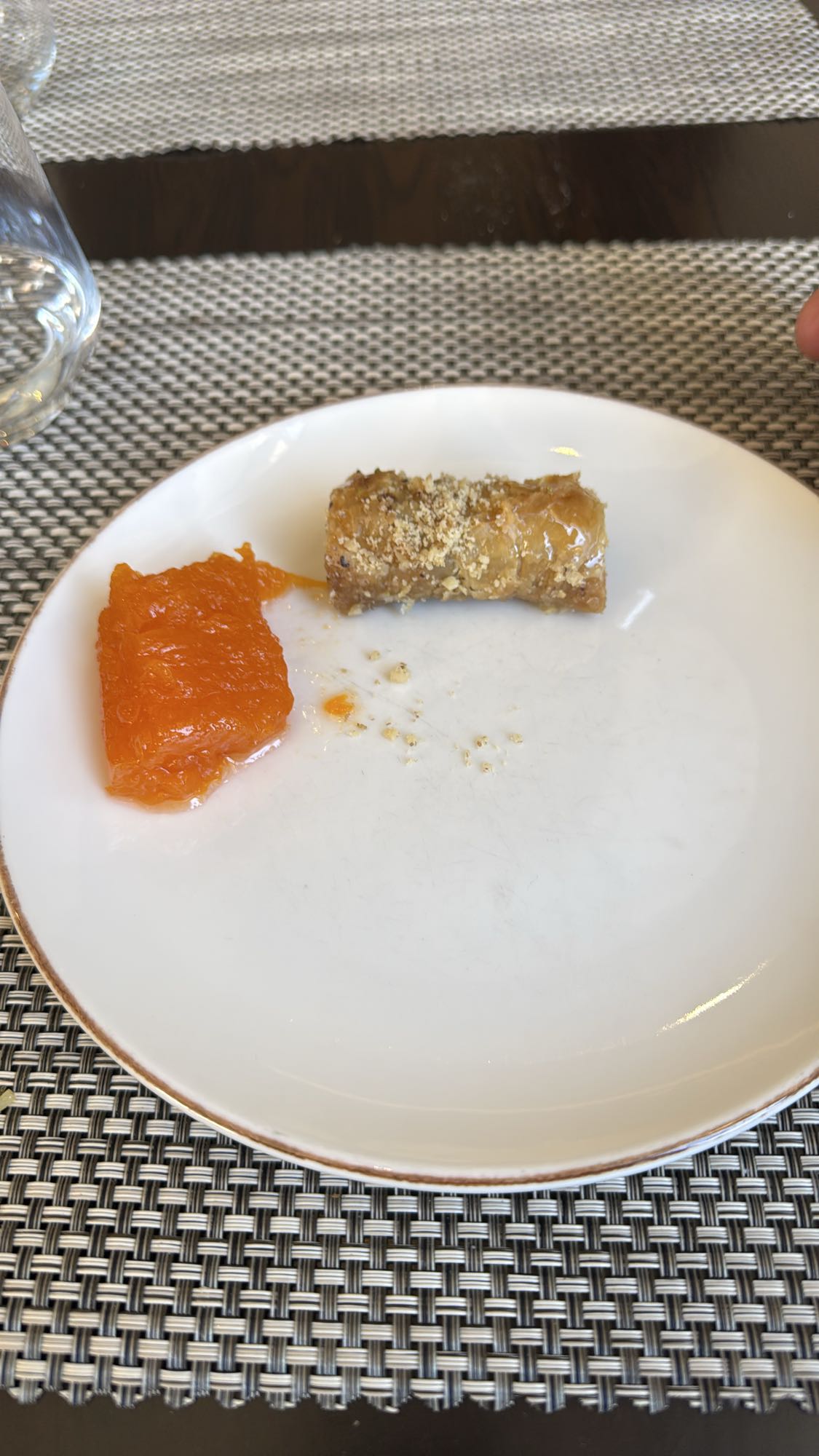 Half Portion of Baklava and Pumpkin Dessert