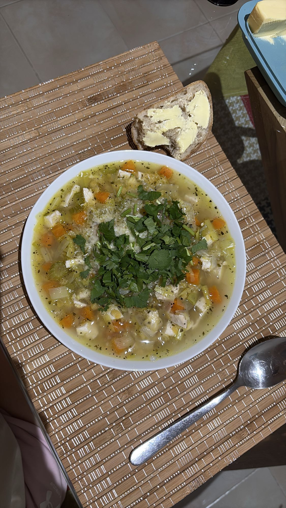 Chicken Soup with Homemade Sourdough Bread